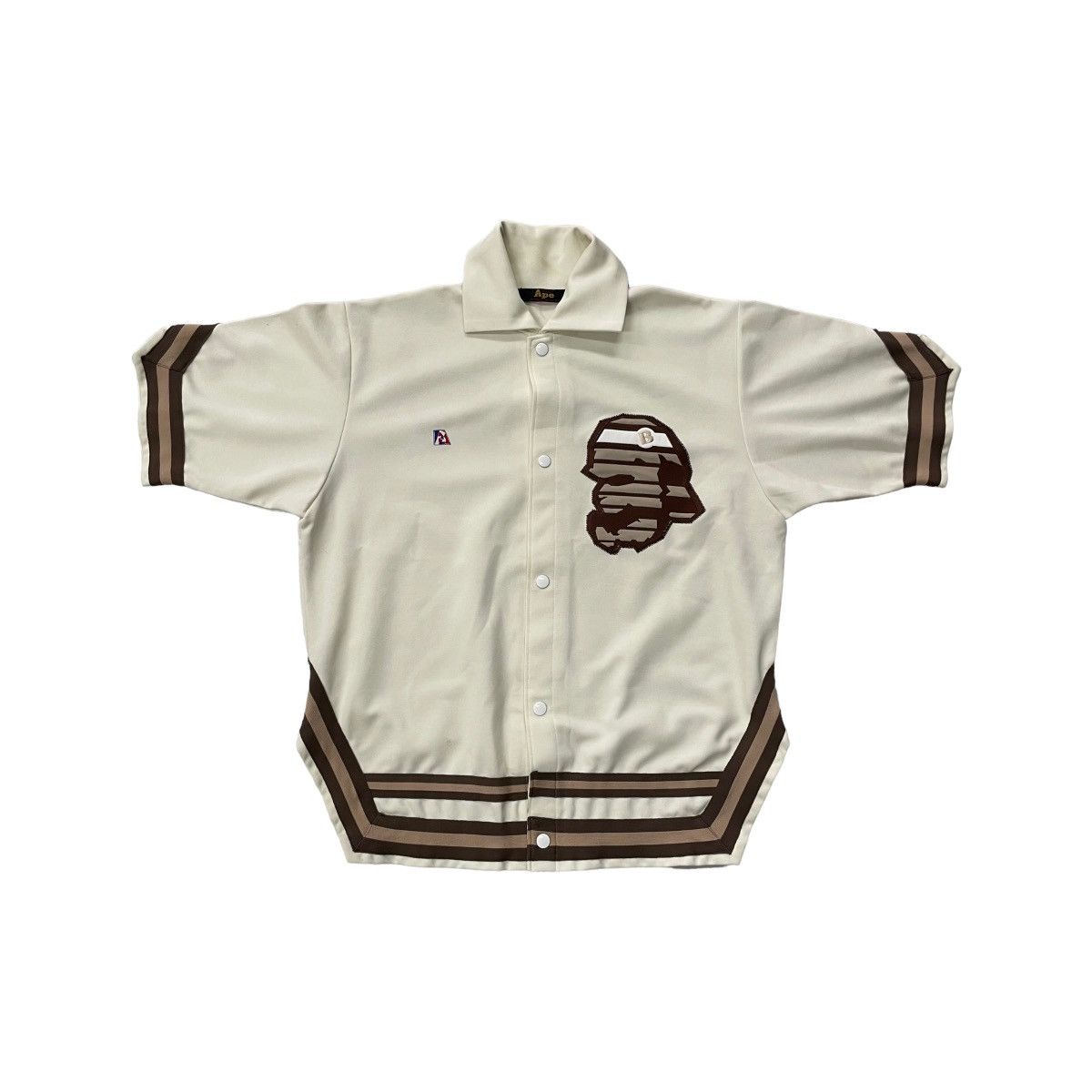 image of Bape Vintage Baseball Shirt in White, Men's (Size Medium)