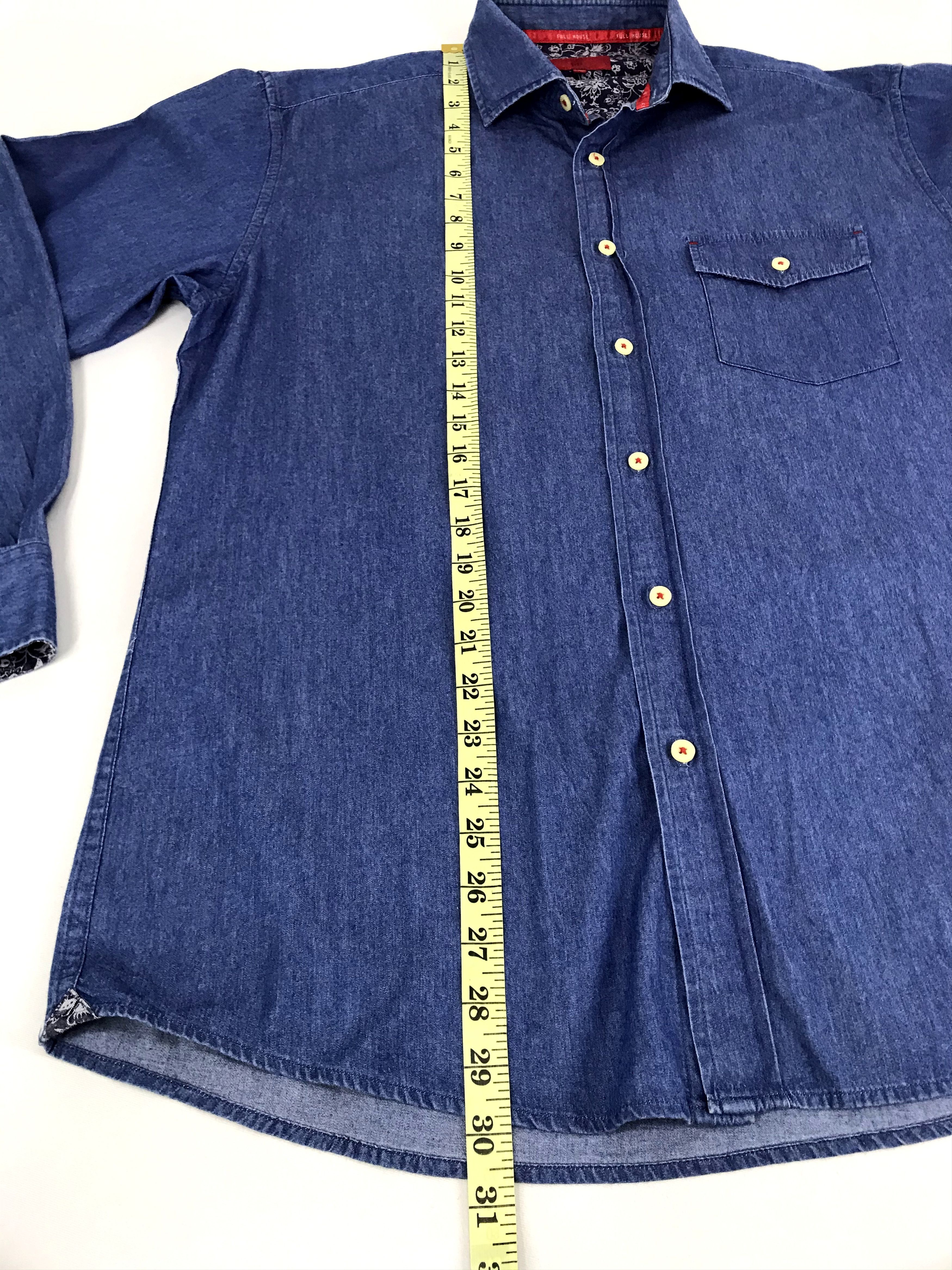 Flannel Vintage Style Full House Western Indigo Denim Jeans Flannel Size US L / EU 52-54 / 3 - 10 Thumbnail