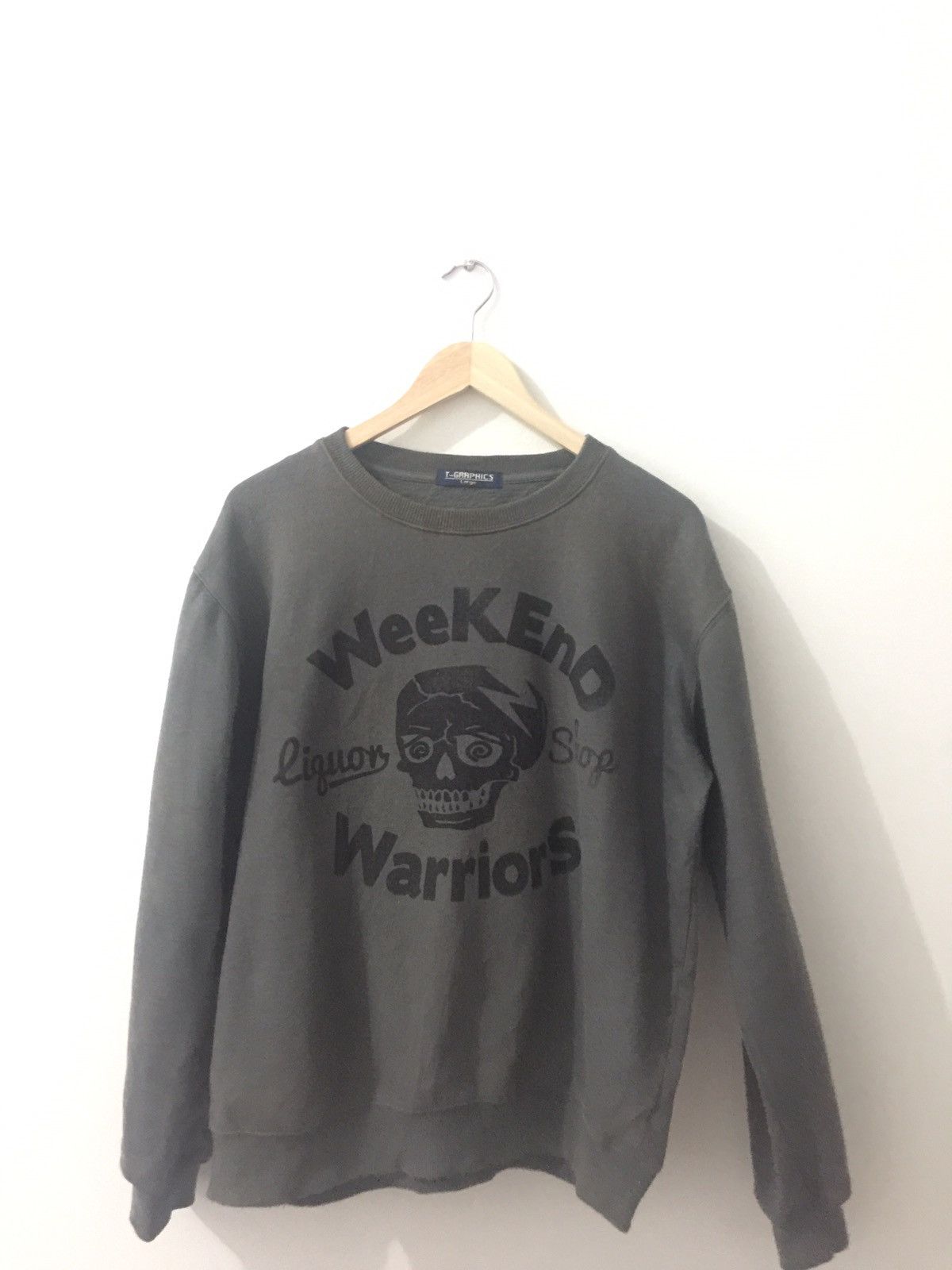 Japanese Brand Weekend Warrior Liquon Stop Big Logo Sweatshirts 24X25 Size US L / EU 52-54 / 3 - 1 Thumbnail