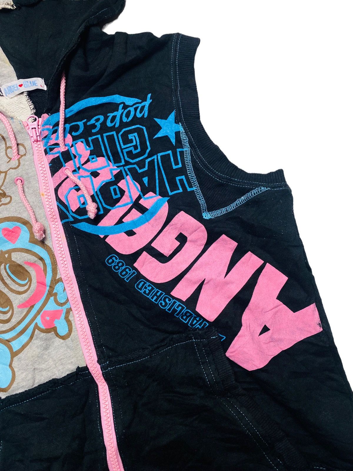 Hysteric Glamour 1990s Angel Blue - Two Tone Vest Hooded Jacket Size US M / EU 48-50 / 2 - 3 Thumbnail