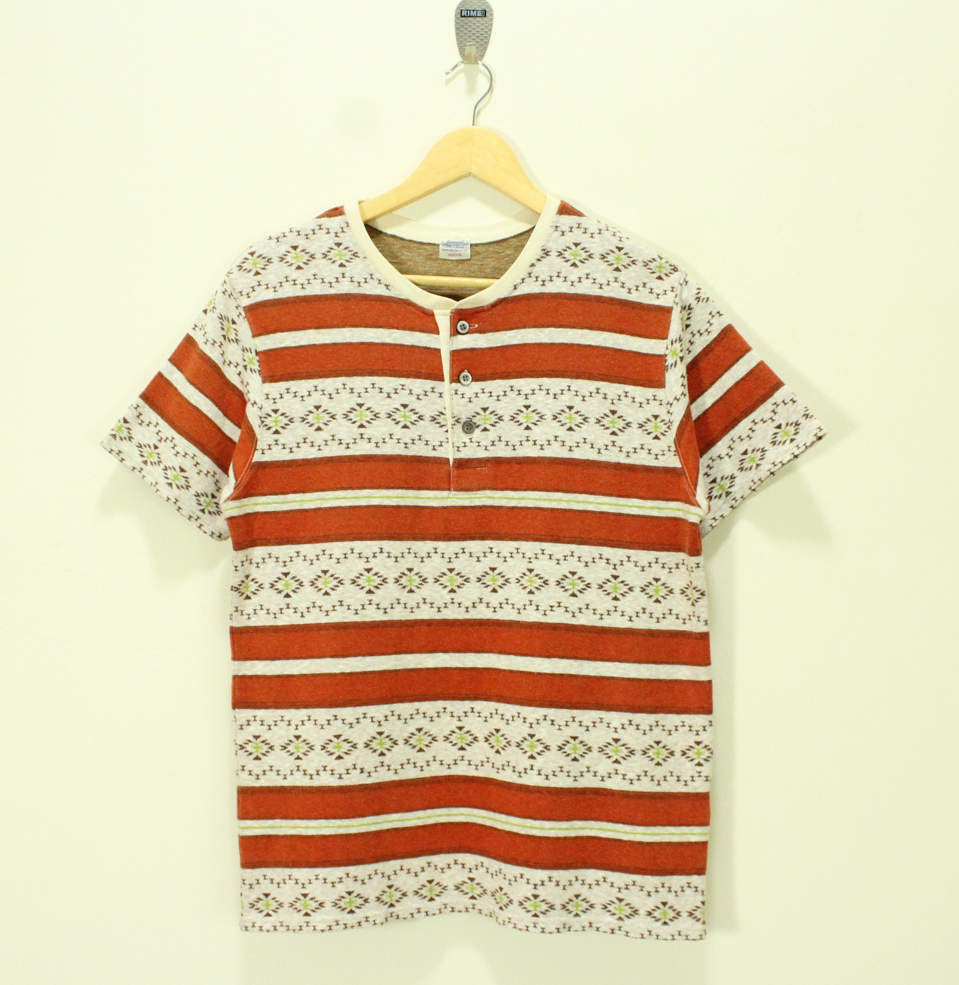 JOURNAL STANDARD T Shirt Knit Giza Striped Tribal Japan