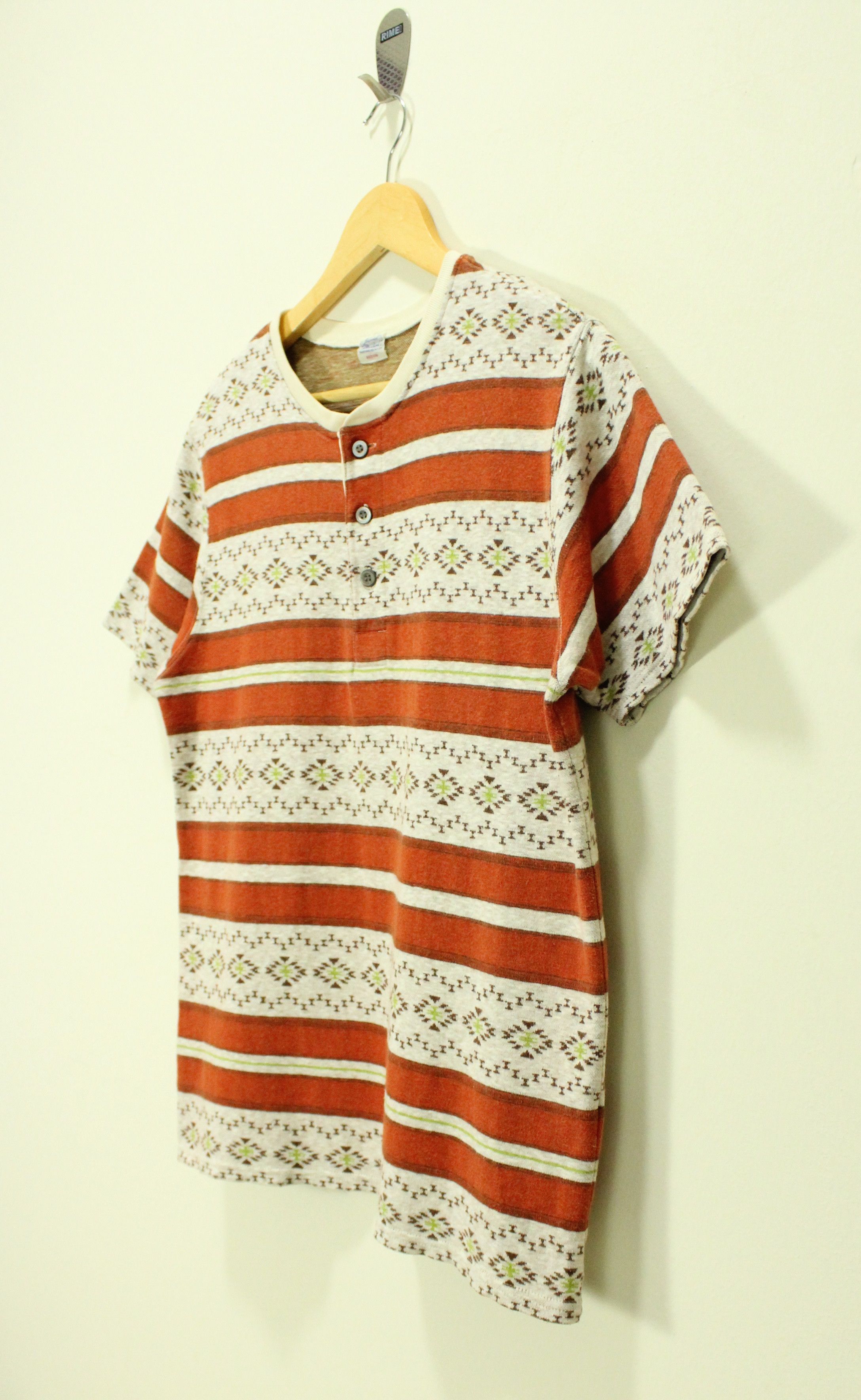 Japanese Brand × Tribal Streetwear JOURNAL STANDARD T Shirt Knit Giza Striped Tribal Japan Size US M / EU 48-50 / 2 - 3 Thumbnail
