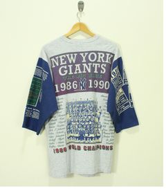 Vintage ZUBAZ 1990's New York Giants NFL T Shirt Large