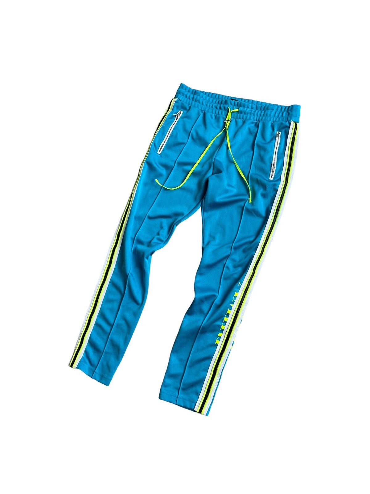 image of 800$ Amiri Skinny Athletic Track Pants/Amiri Ribbon Pants in Blue, Men's (Size 34)