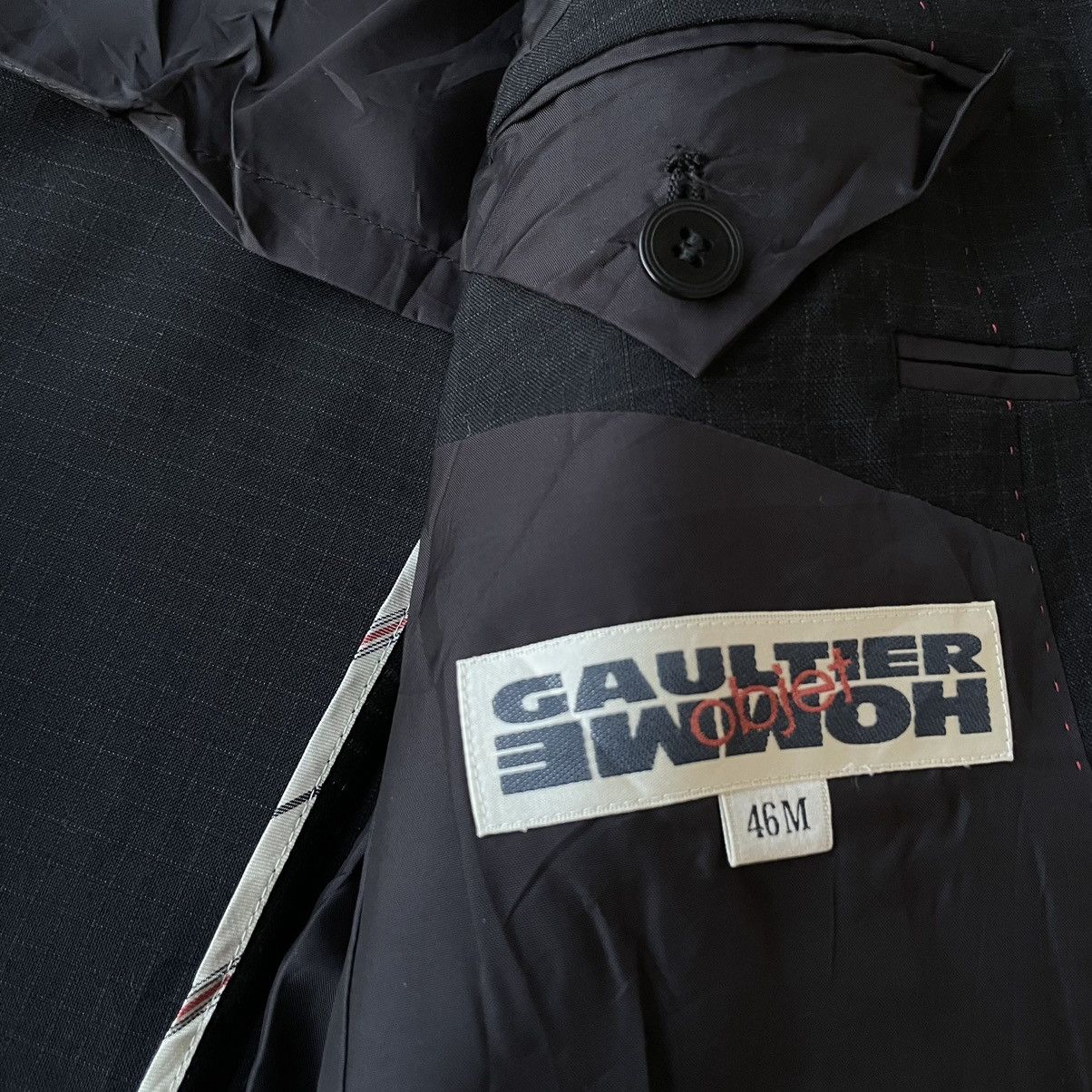 Gaultier Homme Objet Gaultier Homme Object Mini Checkered Buttons Coat Jacket Size 46R - 19 Thumbnail