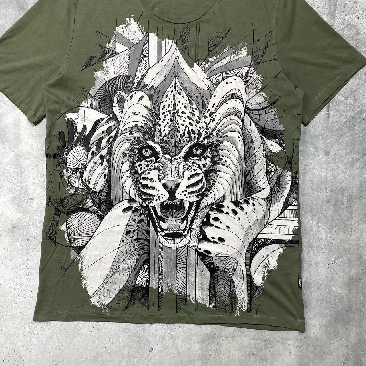 Just Cavalli Just Cavalli Tiger T Shirt Olive Green Size XXL Size US XXL / EU 58 / 5 - 5 Thumbnail