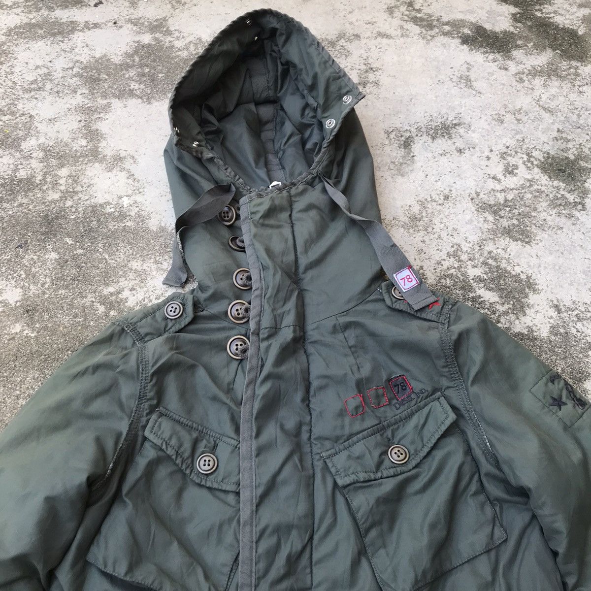 Diesel DIESEL QUILTED PARKA JACKET MILITARY FADED JACKET Size S / US 4 / IT 40 - 3 Thumbnail