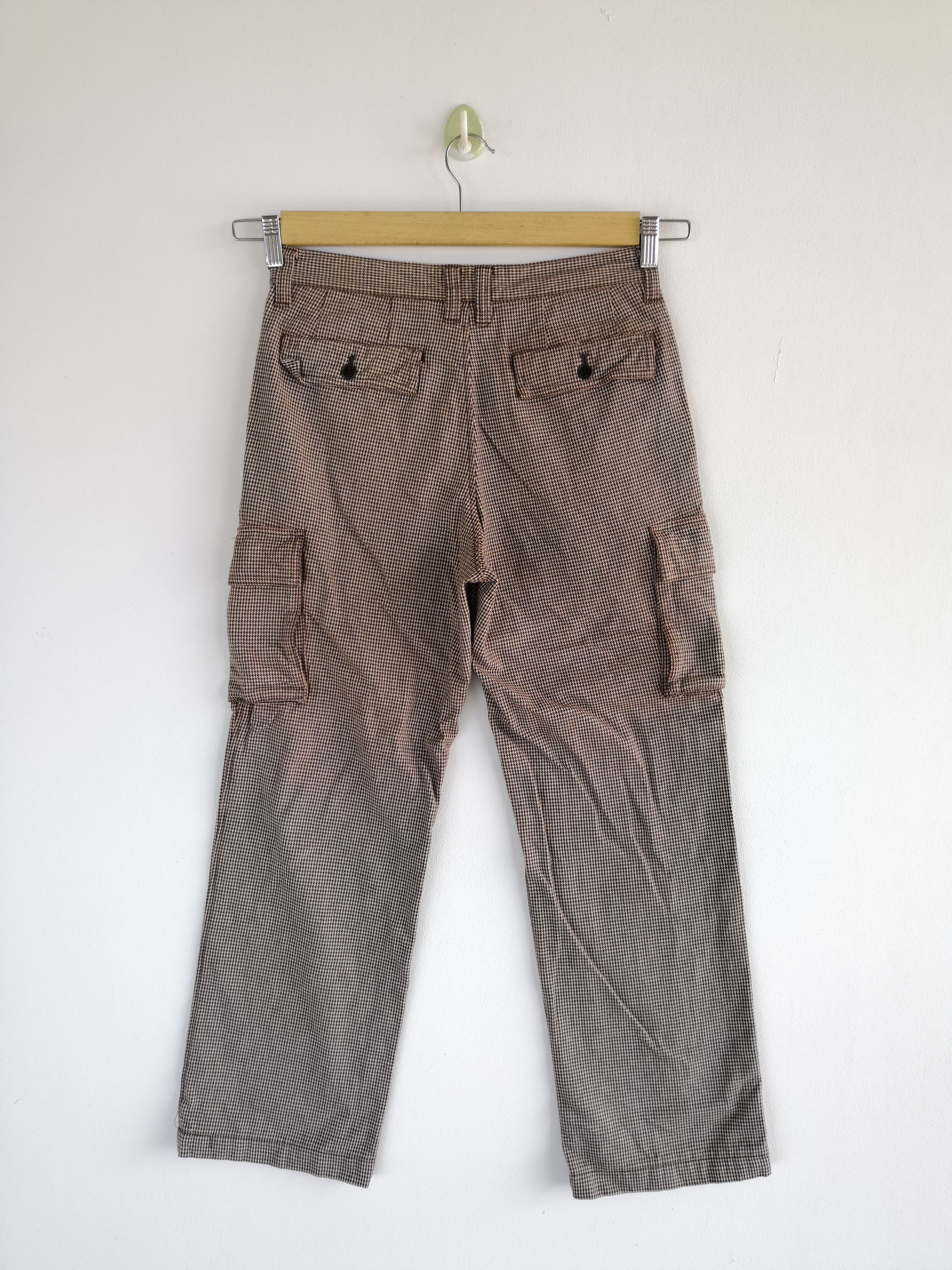 Japanese Brand × Vintage F. House Homme PlaidCargo Pants Houndstooth Trousers Size 28" / US 6 / IT 42 - 2 Thumbnail
