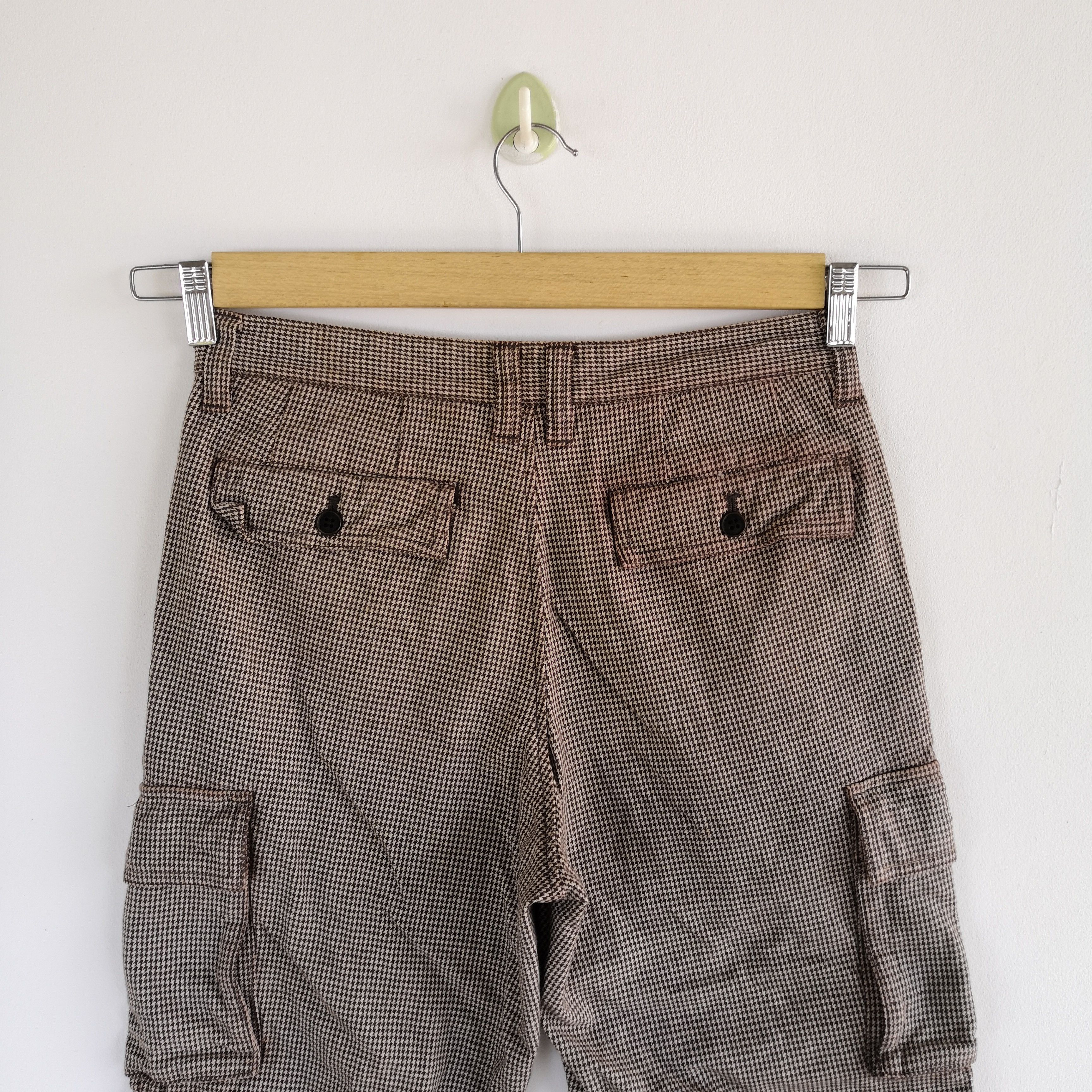 Japanese Brand × Vintage F. House Homme PlaidCargo Pants Houndstooth Trousers Size 28" / US 6 / IT 42 - 4 Thumbnail