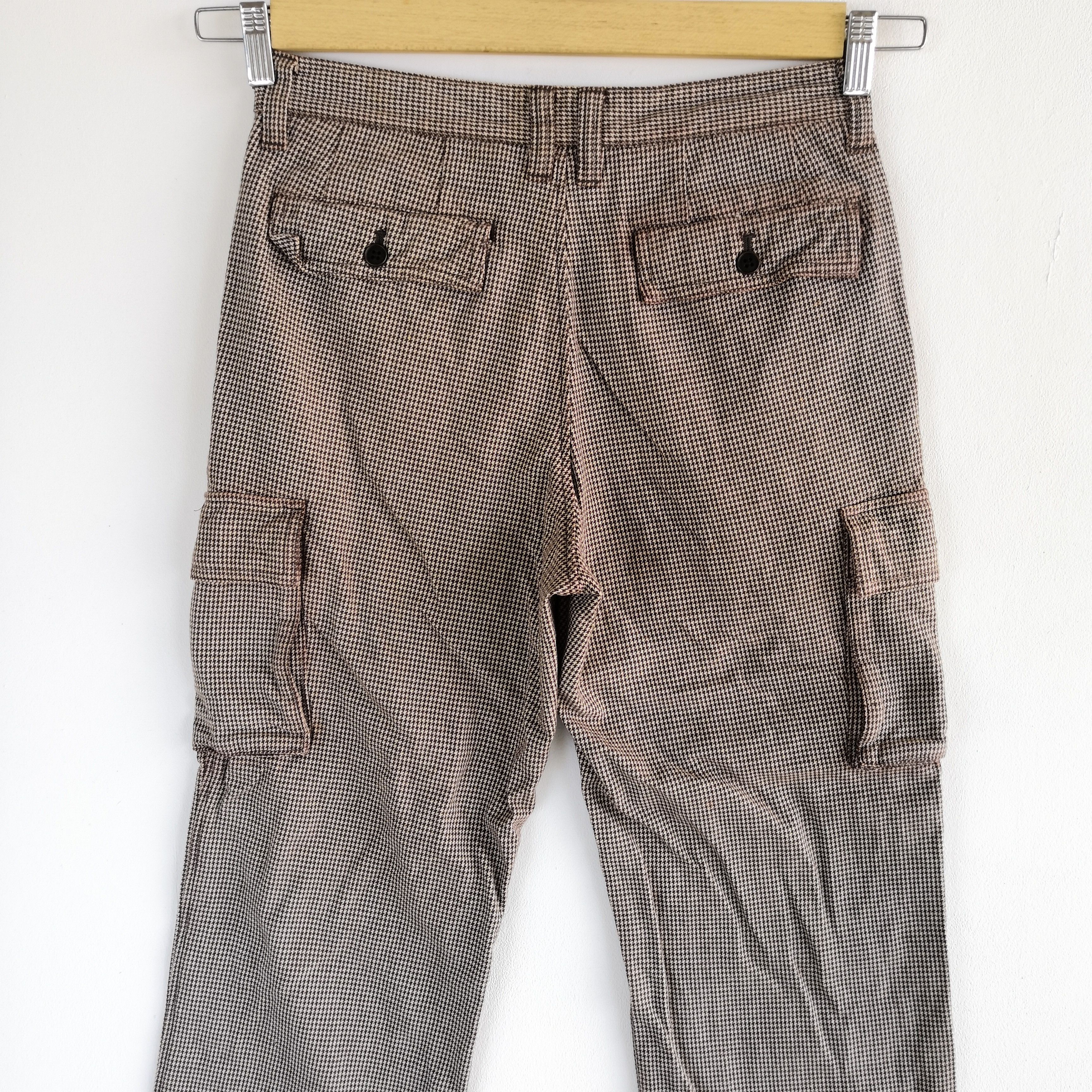 Japanese Brand × Vintage F. House Homme PlaidCargo Pants Houndstooth Trousers Size 28" / US 6 / IT 42 - 6 Thumbnail