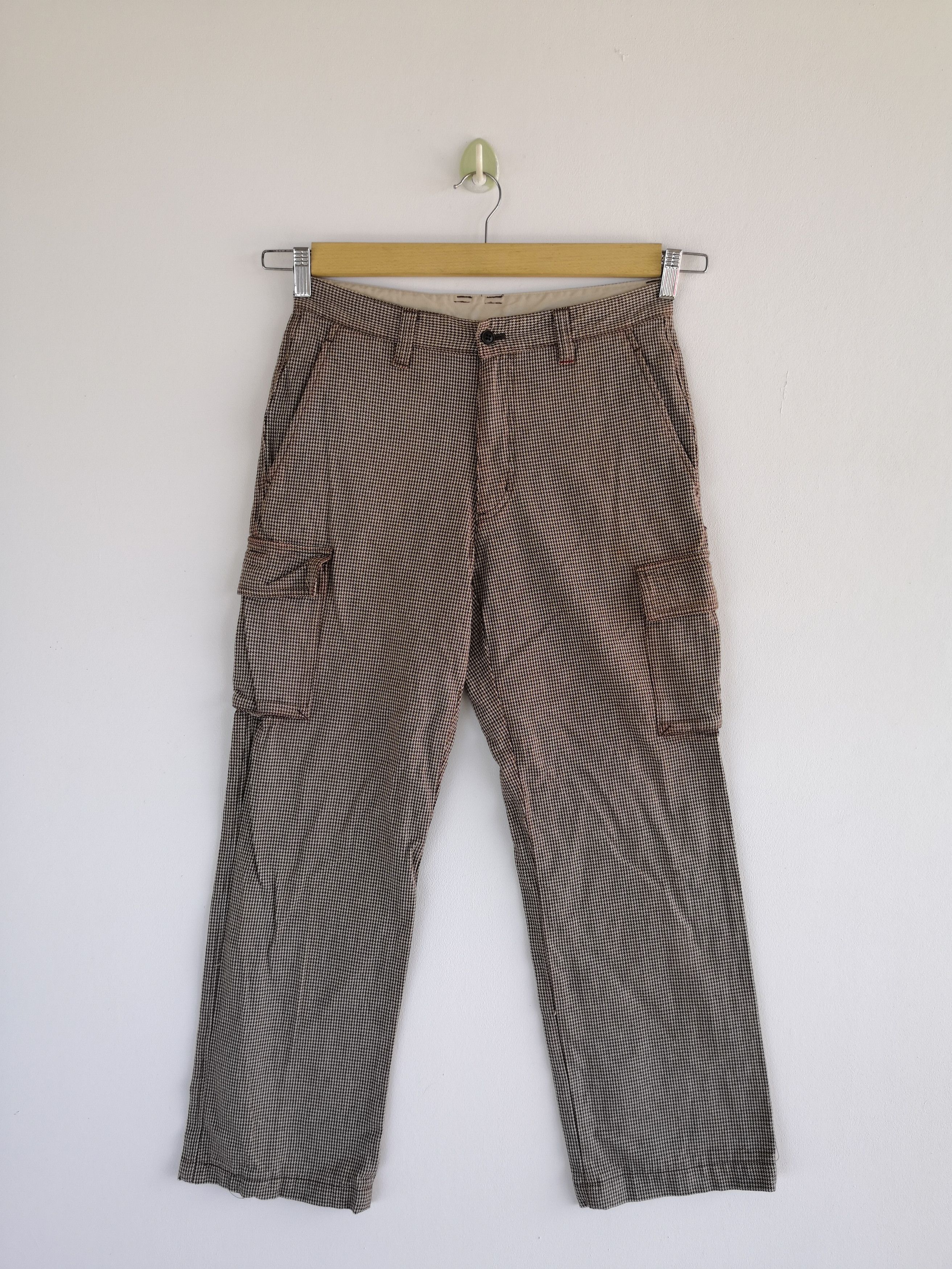 Japanese Brand × Vintage F. House Homme PlaidCargo Pants Houndstooth Trousers Size 28" / US 6 / IT 42 - 1 Thumbnail