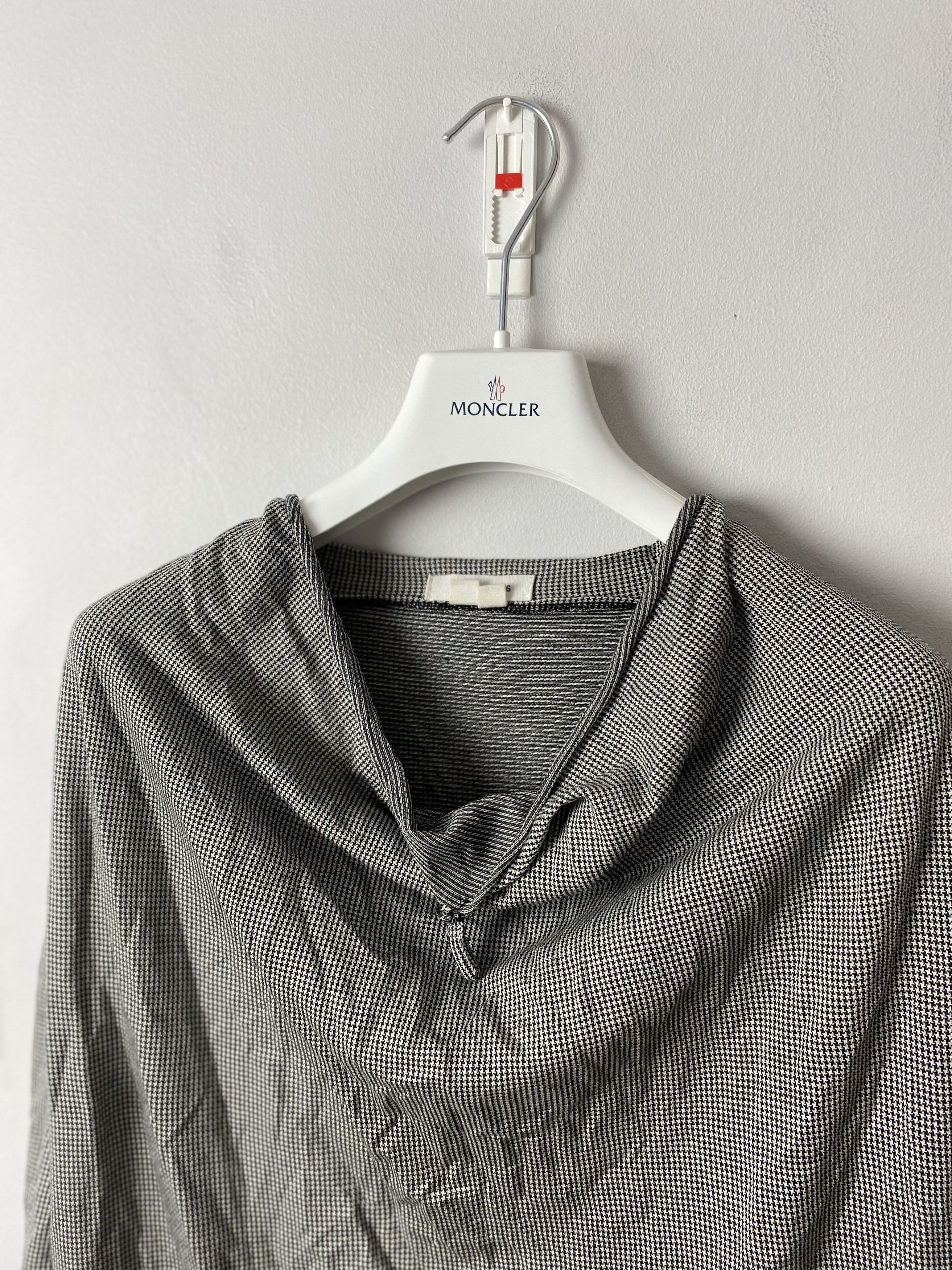Helmut Lang Silk Draped Cowl Neck long sleeve t-shirt