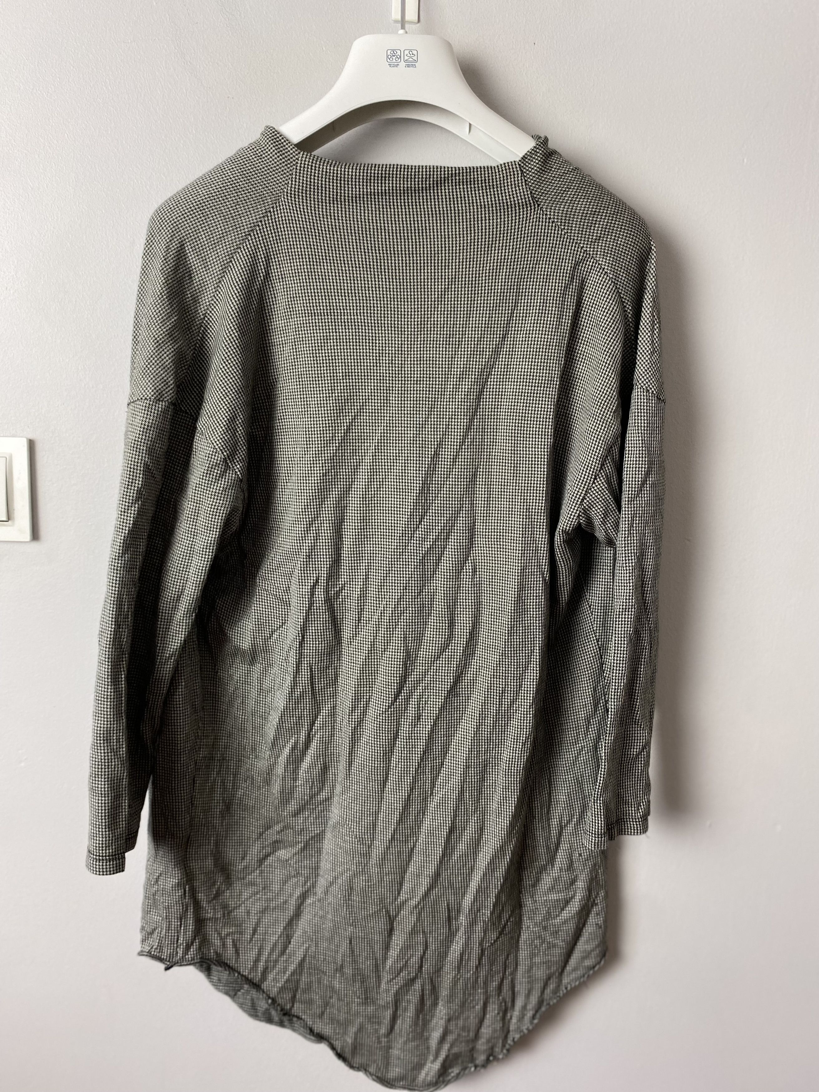 Helmut Lang Silk Draped Cowl Neck long sleeve t-shirt