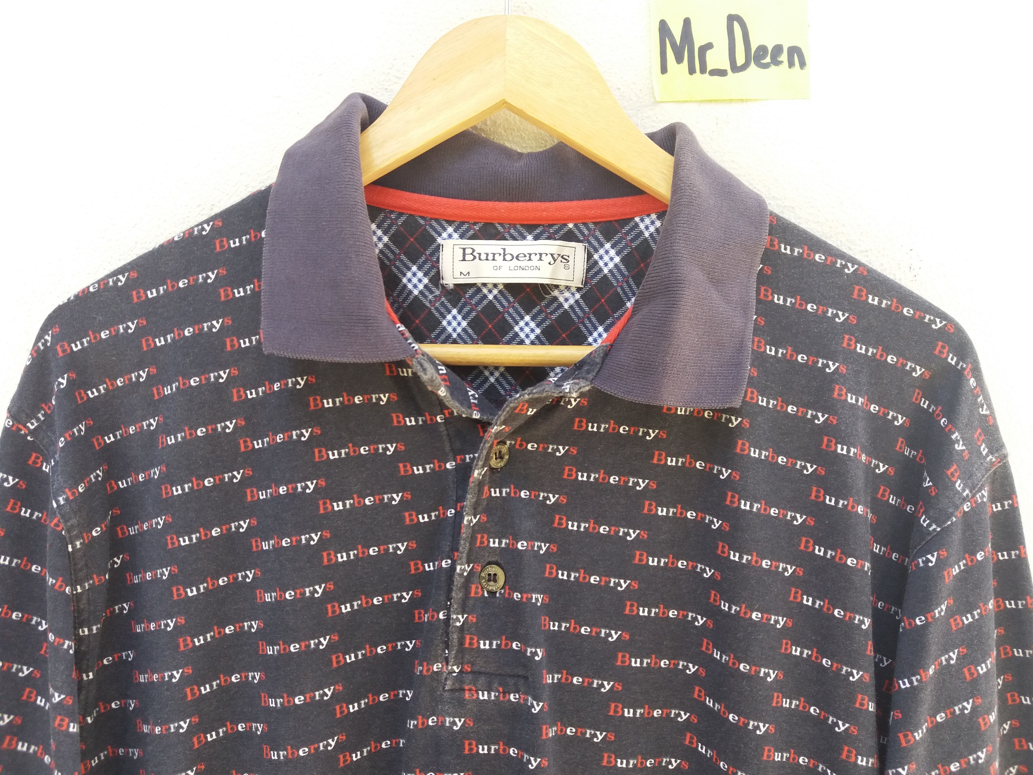 Burberry Vintage 90s Burberry Men Polo Spell Out Over shirt Size US M / EU 48-50 / 2 - 5 Thumbnail