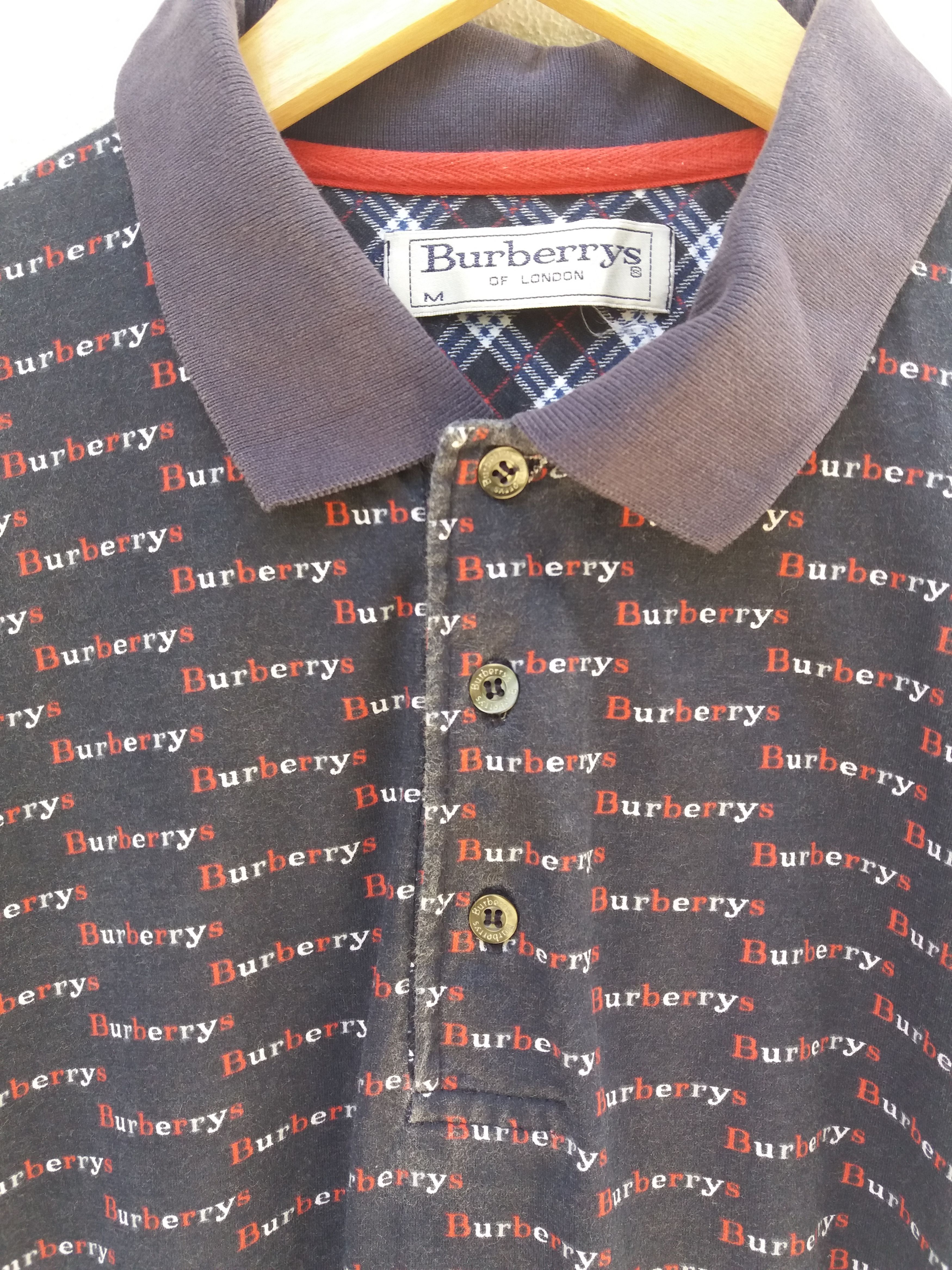 Burberry Vintage 90s Burberry Men Polo Spell Out Over shirt Size US M / EU 48-50 / 2 - 1 Thumbnail