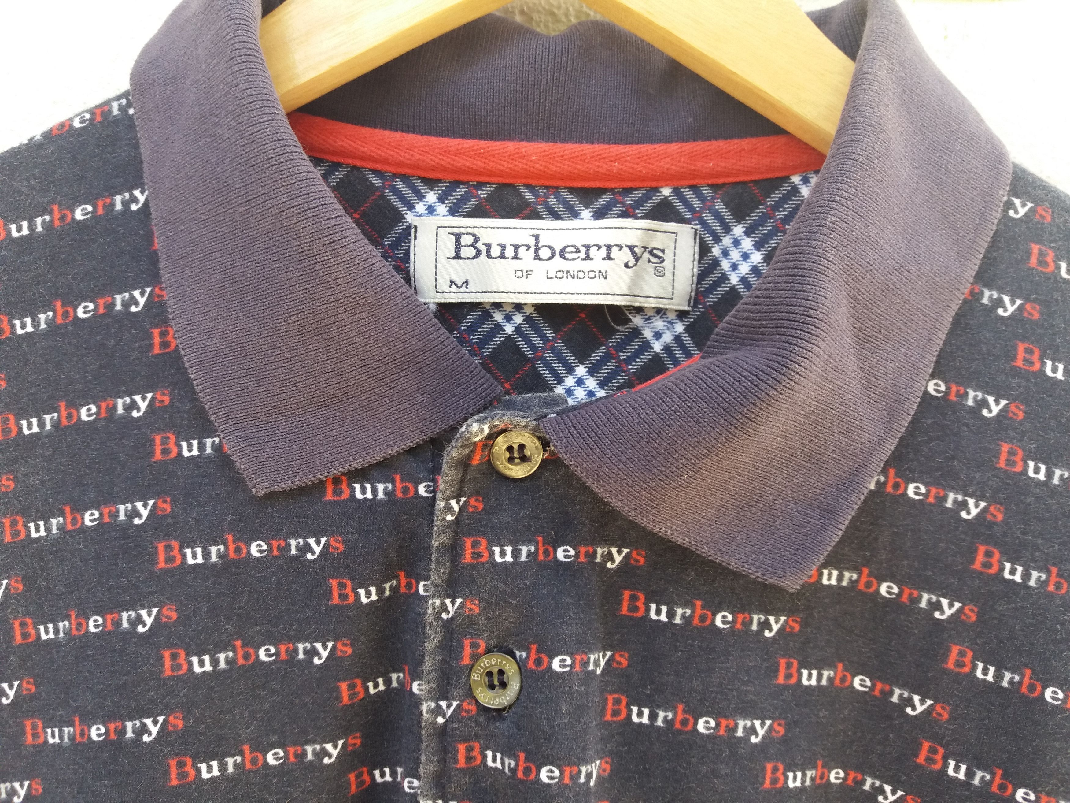 Burberry Vintage 90s Burberry Men Polo Spell Out Over shirt Size US M / EU 48-50 / 2 - 9 Thumbnail