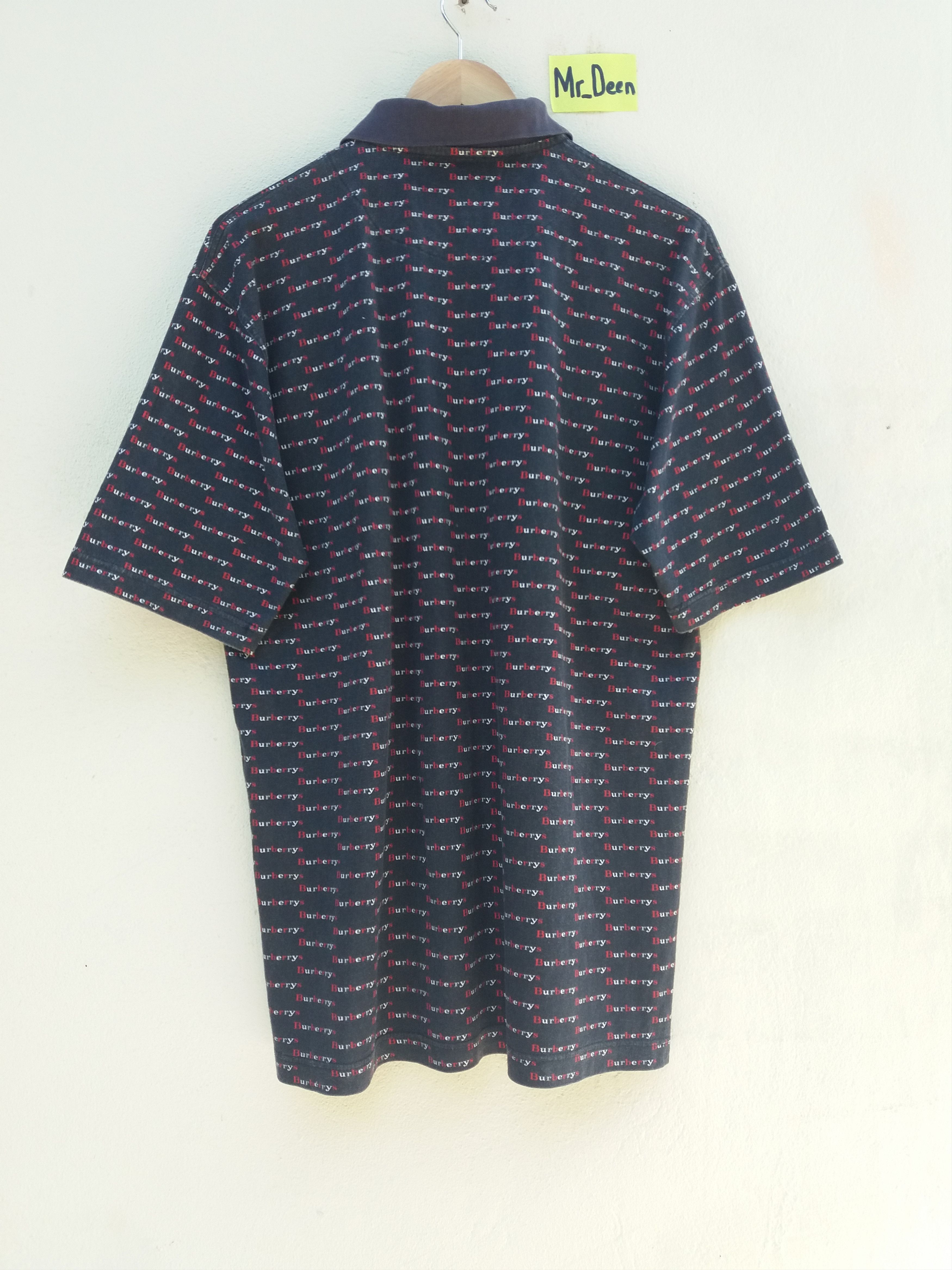 Burberry Vintage 90s Burberry Men Polo Spell Out Over shirt Size US M / EU 48-50 / 2 - 6 Thumbnail