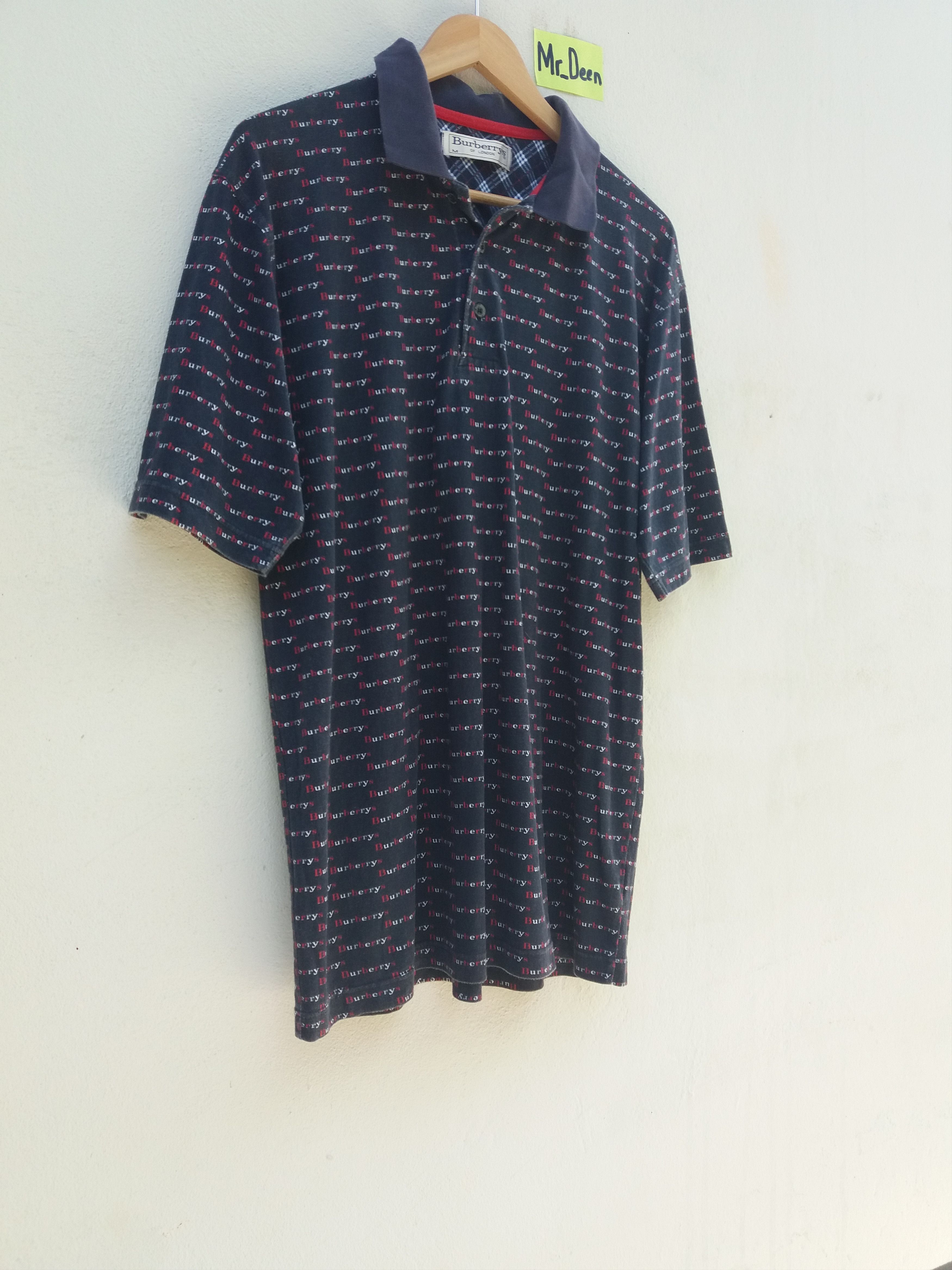 Burberry Vintage 90s Burberry Men Polo Spell Out Over shirt Size US M / EU 48-50 / 2 - 4 Thumbnail