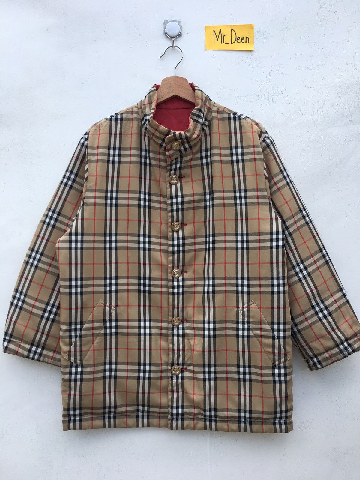 Burberry × Vintage Vintage Burberry Reversible Checkered Quilted Jacket Size US L / EU 52-54 / 3 - 1 Thumbnail