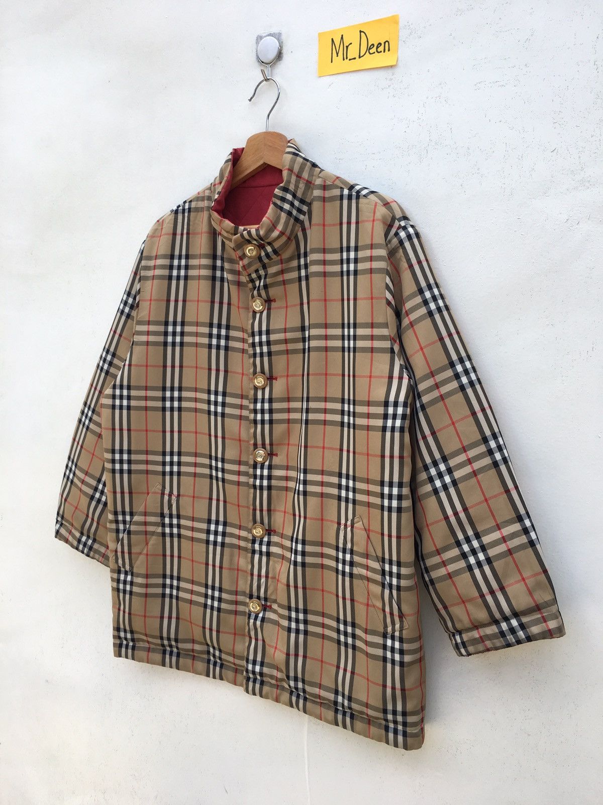 Burberry × Vintage Vintage Burberry Reversible Checkered Quilted Jacket Size US L / EU 52-54 / 3 - 3 Thumbnail