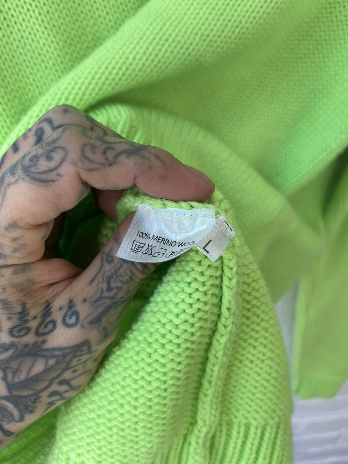 ALEXANDER DIGENOVA Alexander DiGenova x 4G 1/1 NEON LIME GREEN BOTOX SWEATER Size US L / EU 52-54 / 3 - 13 Thumbnail