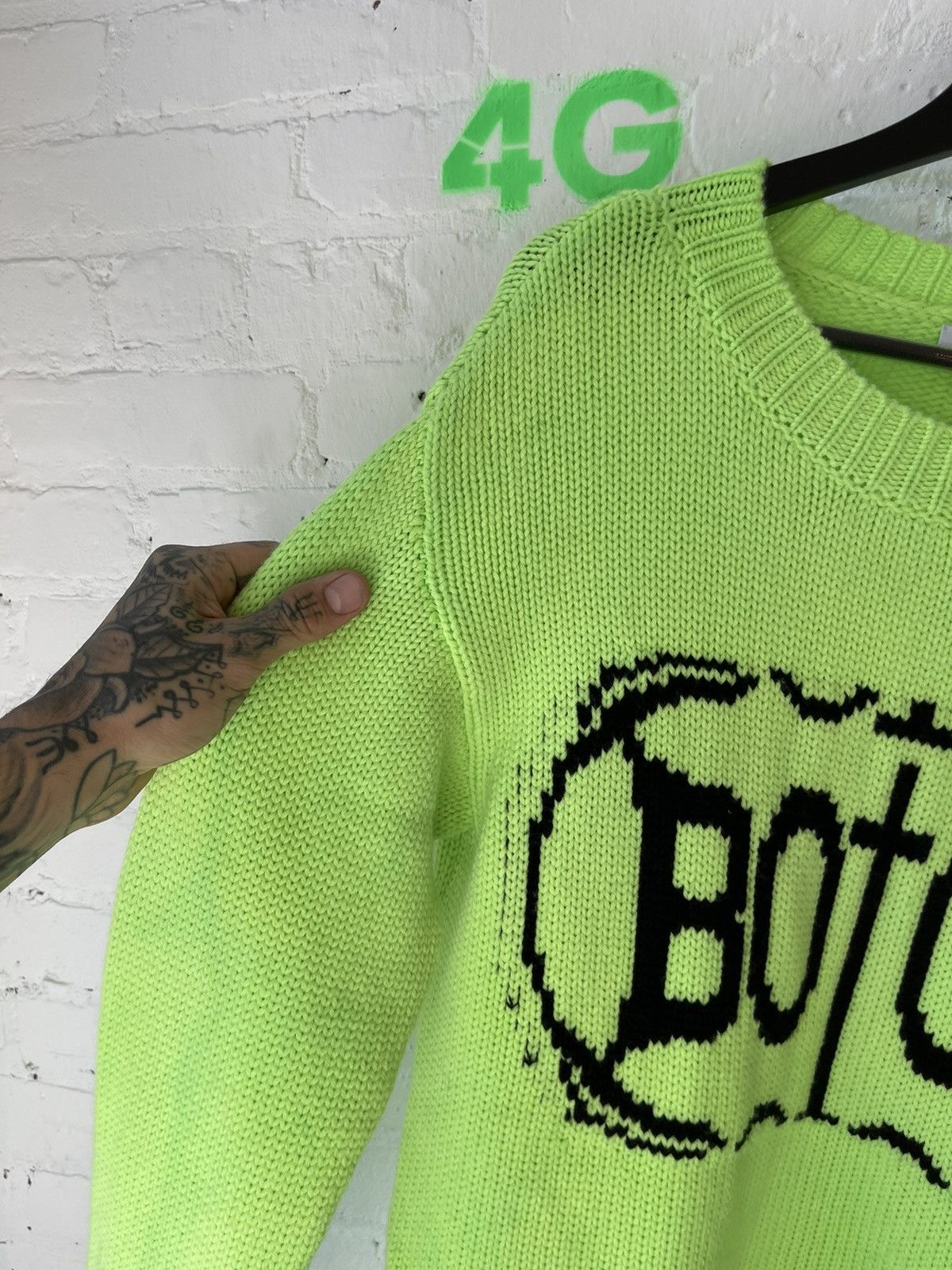 ALEXANDER DIGENOVA Alexander DiGenova x 4G 1/1 NEON LIME GREEN BOTOX SWEATER Size US L / EU 52-54 / 3 - 6 Thumbnail