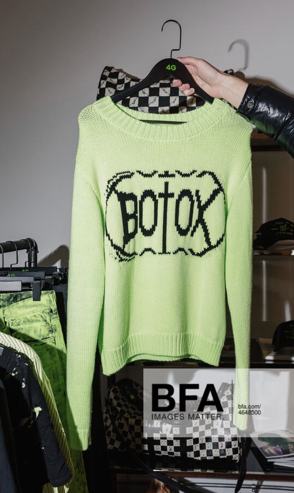 ALEXANDER DIGENOVA Alexander DiGenova x 4G 1/1 NEON LIME GREEN BOTOX SWEATER Size US L / EU 52-54 / 3 - 16 Thumbnail