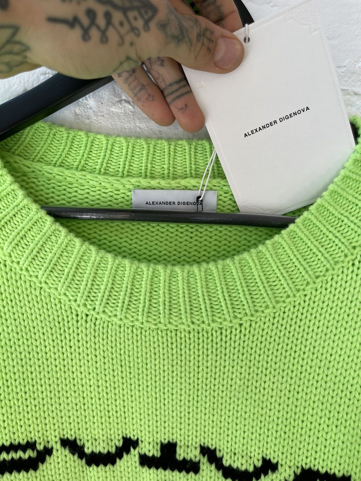 ALEXANDER DIGENOVA Alexander DiGenova x 4G 1/1 NEON LIME GREEN BOTOX SWEATER Size US L / EU 52-54 / 3 - 5 Thumbnail