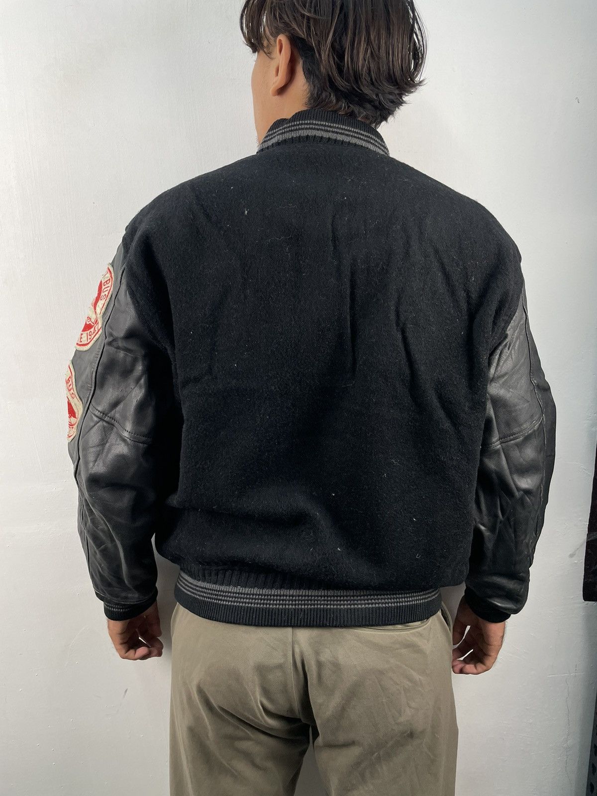 Vintage Vintage Softball Letterman Wool Varsity Jacket NSL Size US L / EU 52-54 / 3 - 3 Thumbnail