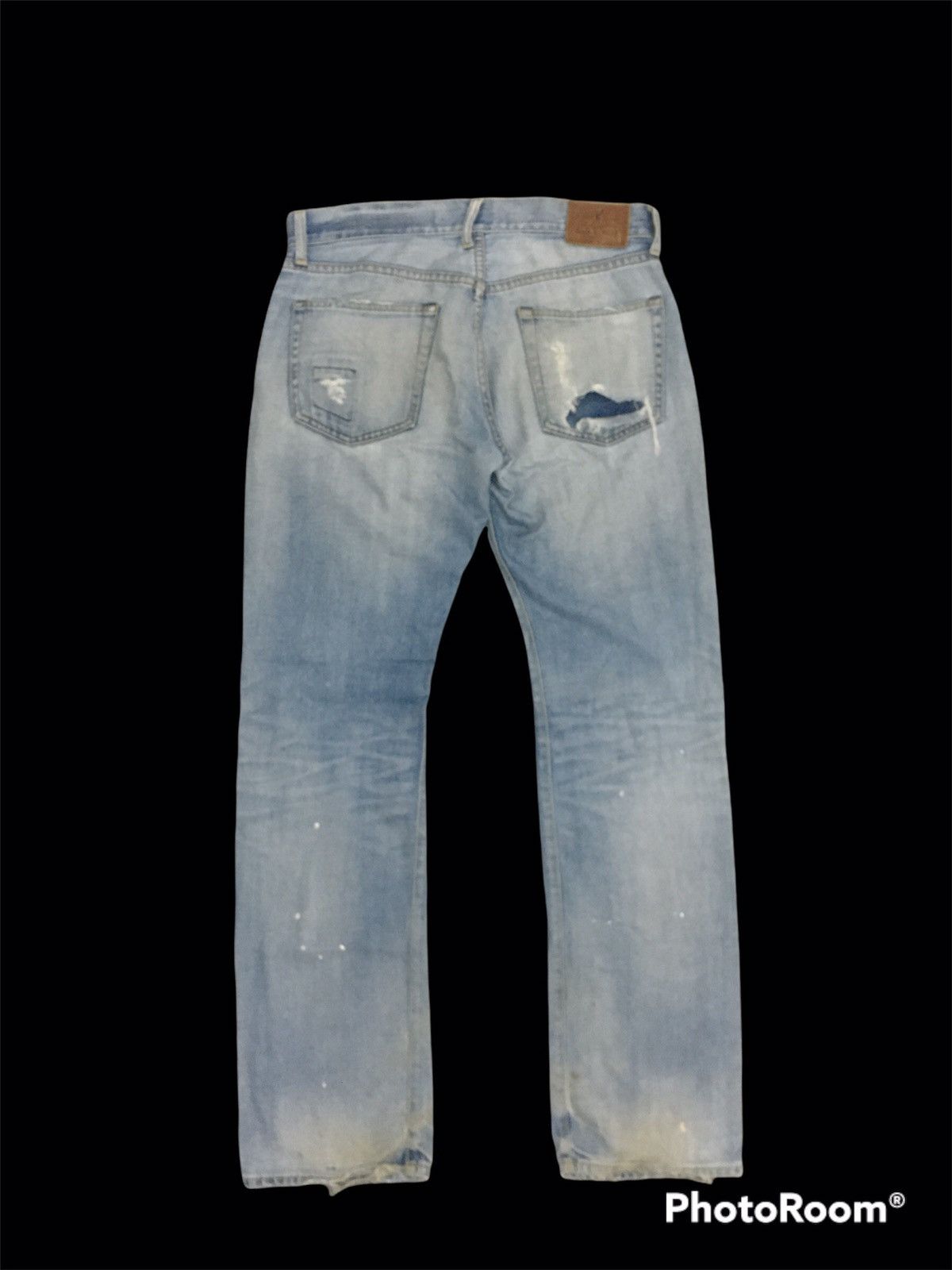 Japanese Brand Back Number Distressed Denim Patchwork Painted Size US 32 / EU 48 - 7 Thumbnail