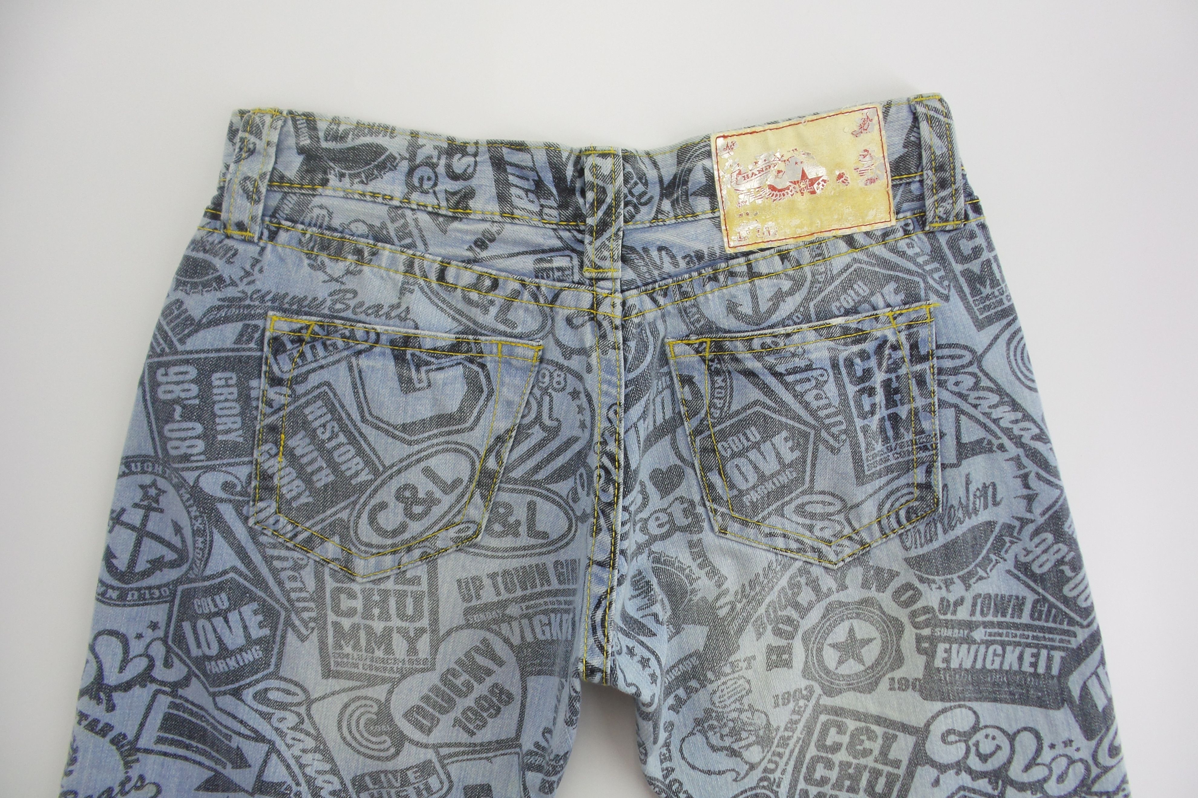 Japanese Brand Co&Lu Full Print Jeans W31xL38 Size US 31 - 6 Thumbnail