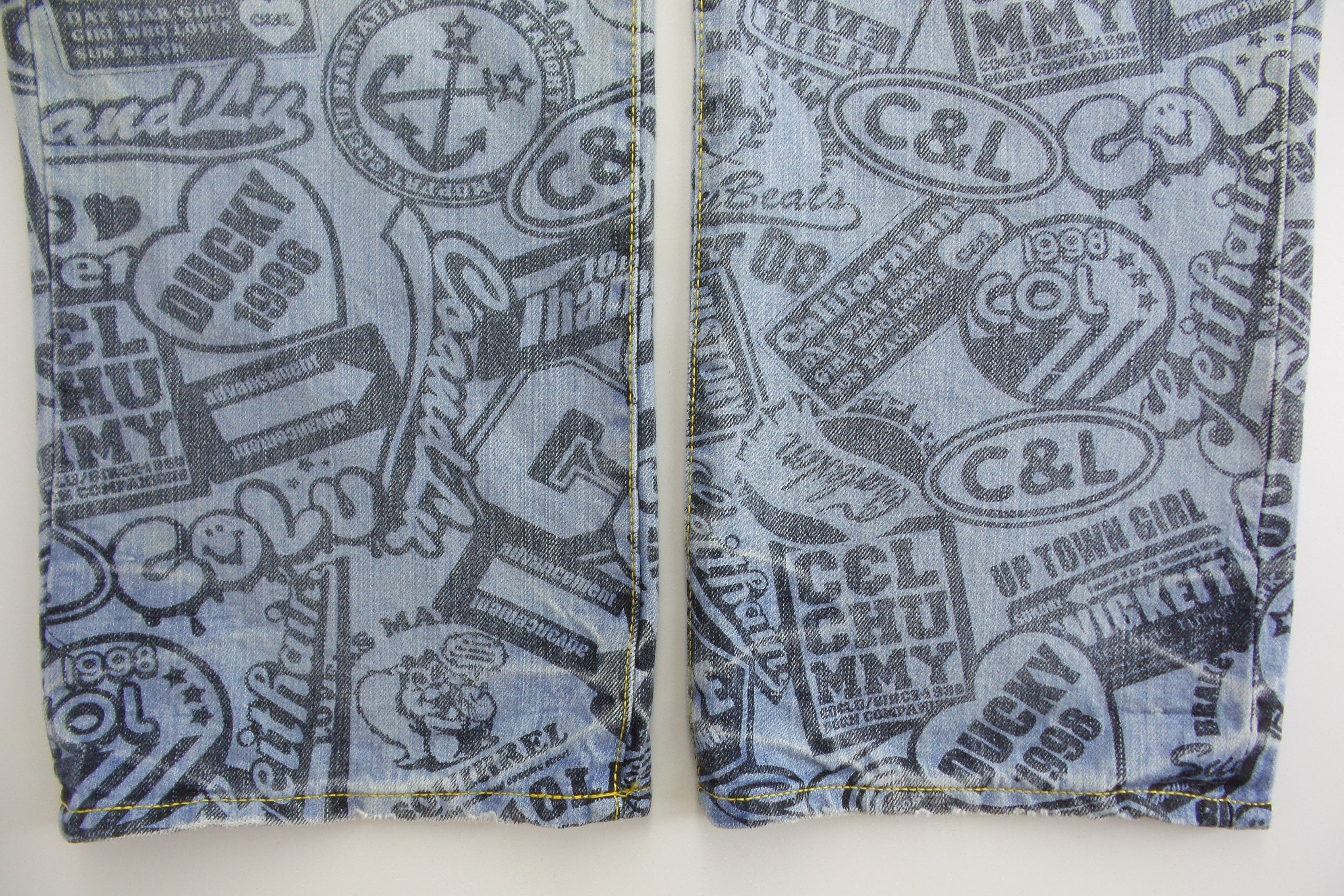 Japanese Brand Co&Lu Full Print Jeans W31xL38 Size US 31 - 4 Thumbnail