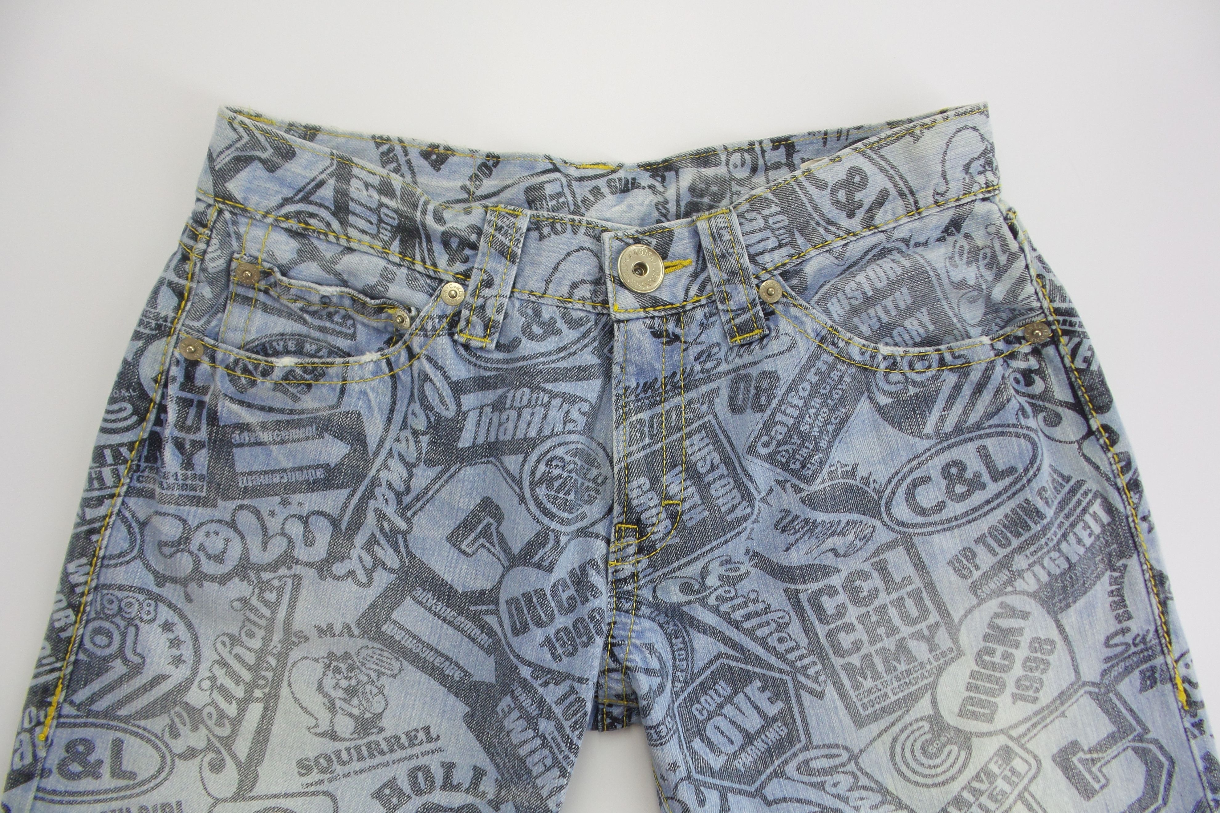 Japanese Brand Co&Lu Full Print Jeans W31xL38 Size US 31 - 2 Thumbnail