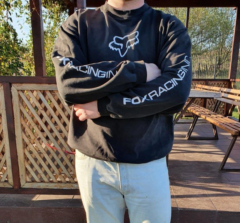 Fox Racing × Vintage Thrashed Faded FOX Racing Big Logo Sweatshirt SUPREME Style Size US L / EU 52-54 / 3 - 6 Thumbnail