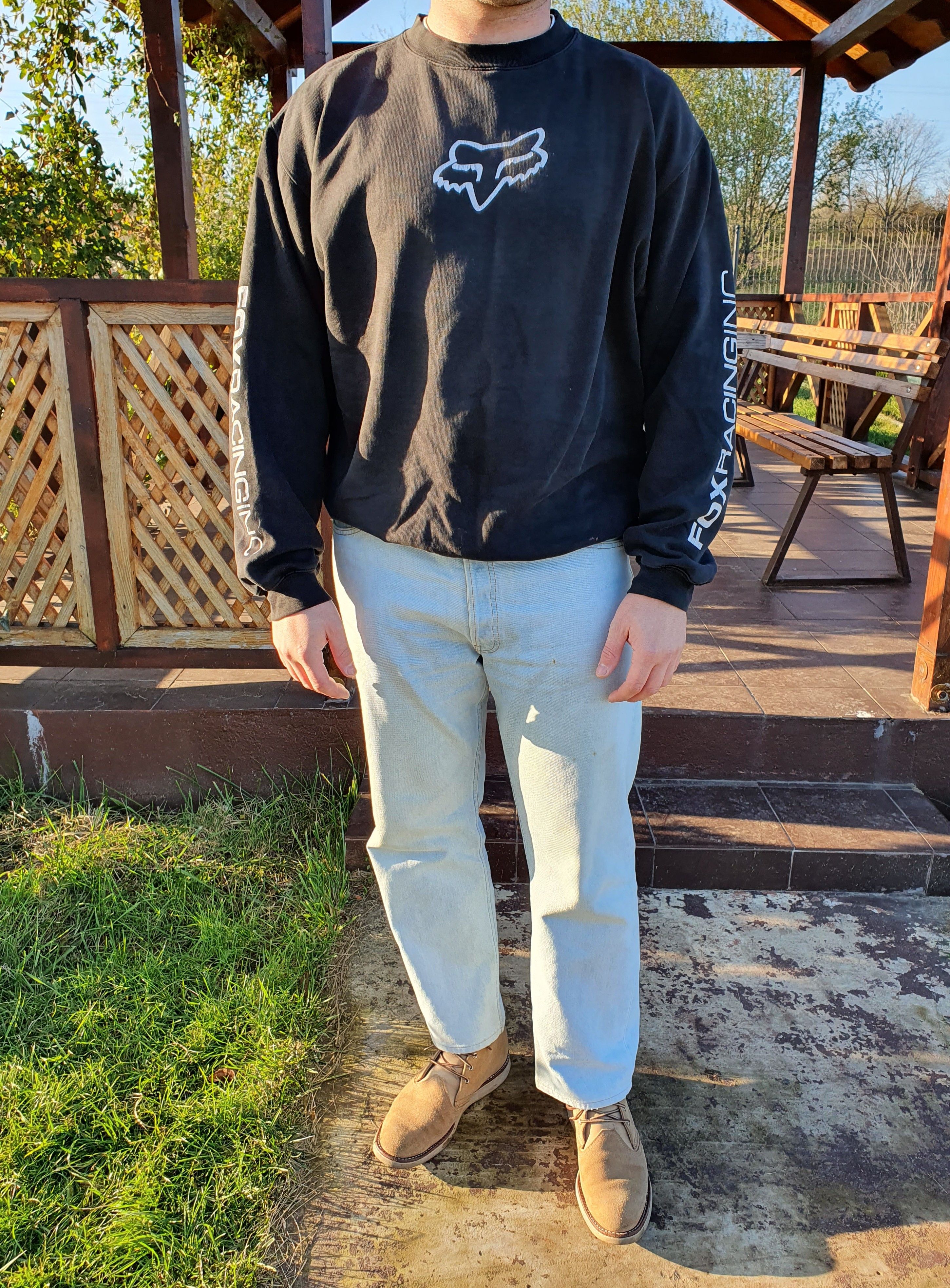 Fox Racing × Vintage Thrashed Faded FOX Racing Big Logo Sweatshirt SUPREME Style Size US L / EU 52-54 / 3 - 3 Thumbnail