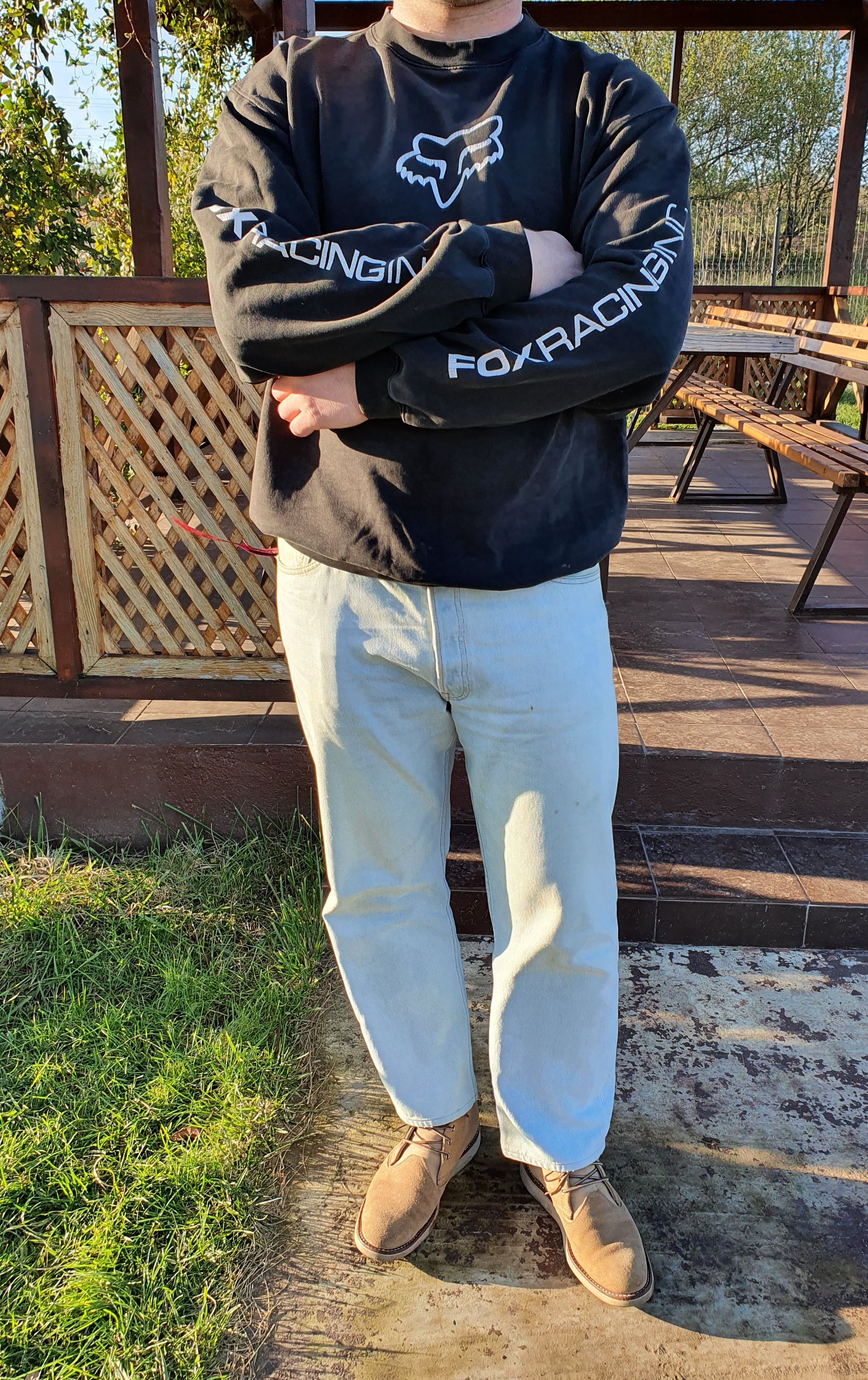 Fox Racing × Vintage Thrashed Faded FOX Racing Big Logo Sweatshirt SUPREME Style Size US L / EU 52-54 / 3 - 2 Thumbnail
