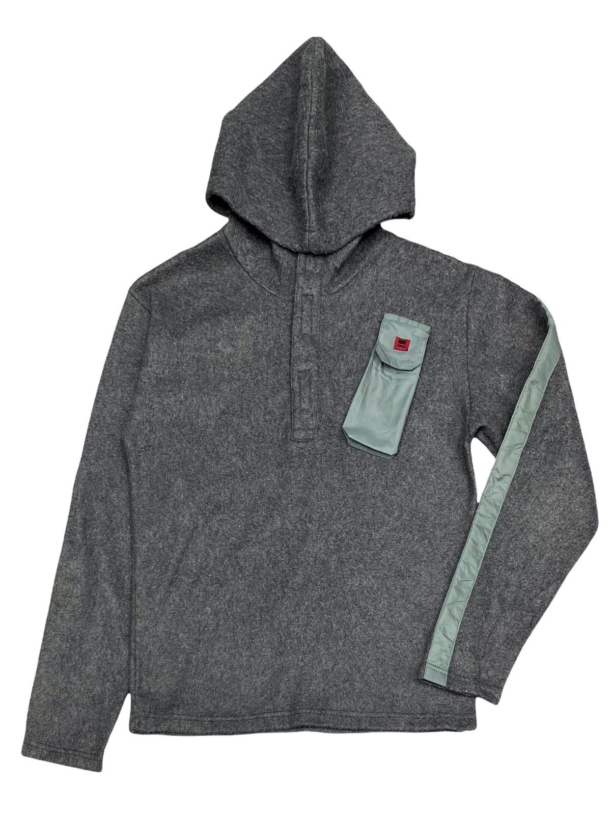 image of Ppfm Fleece Sweater Hoodie in Grey, Men's (Size Small)