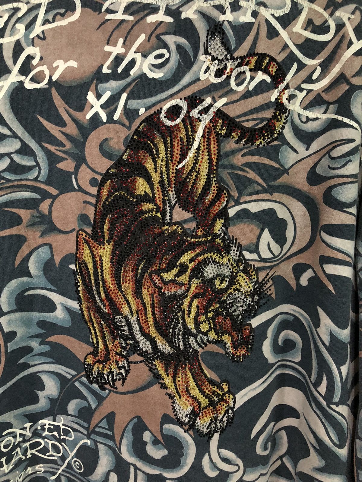 Christian Audigier Ed Hardy Full Print Zipper Hoodie Size US XL / EU 56 / 4 - 5 Thumbnail