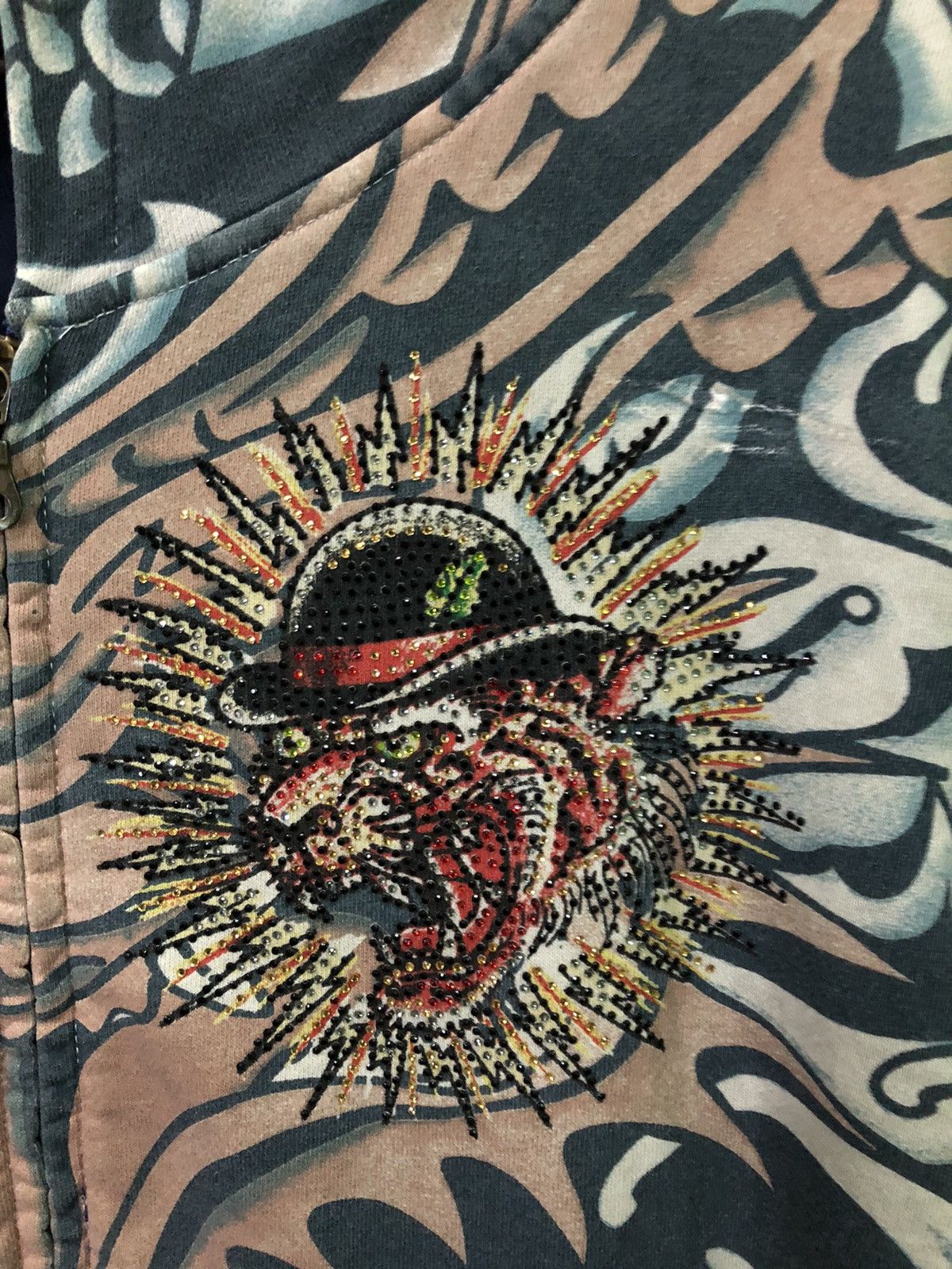 Christian Audigier Ed Hardy Full Print Zipper Hoodie Size US XL / EU 56 / 4 - 4 Thumbnail