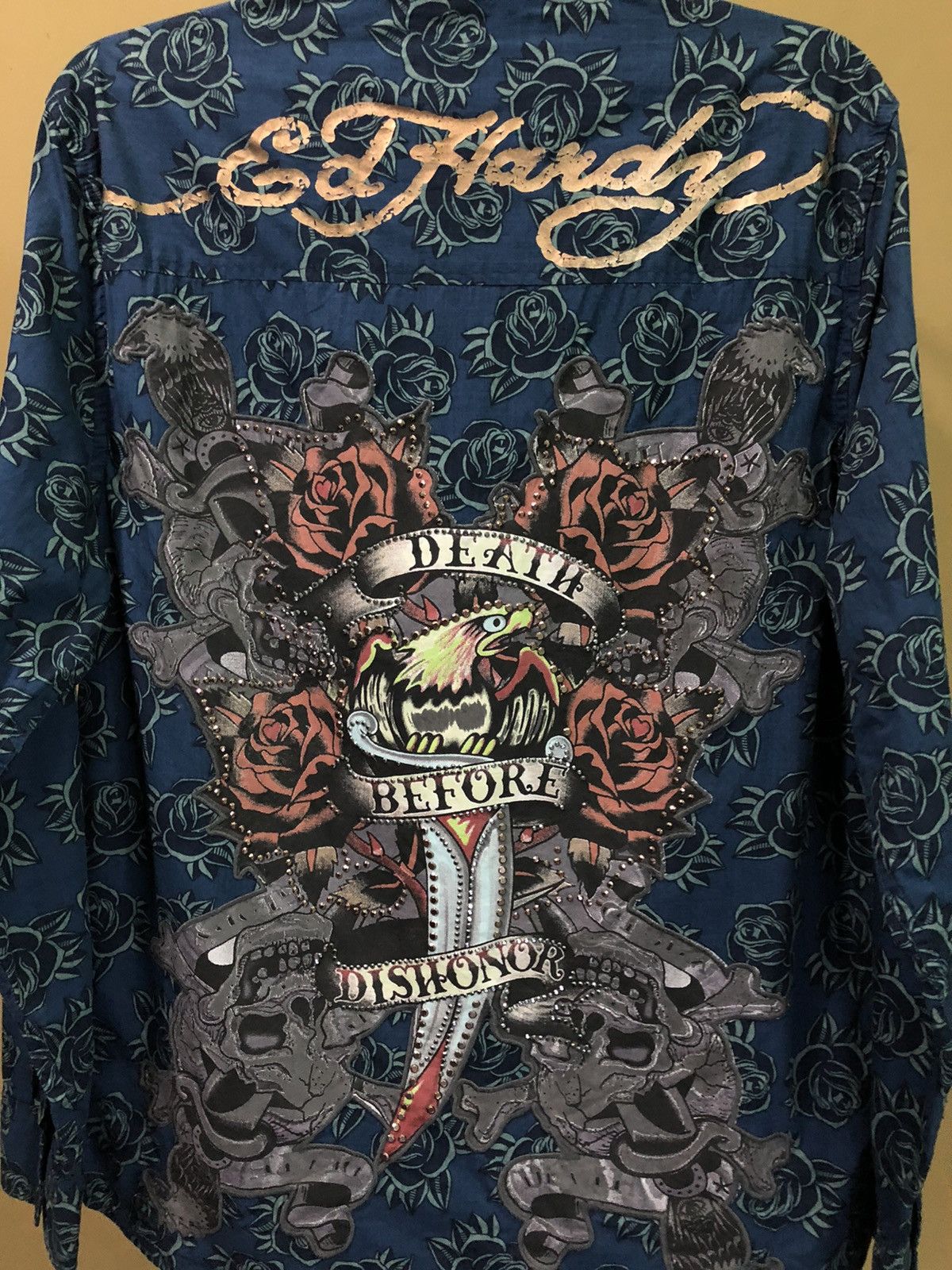 Christian Audigier Ed Hardy Button Up Long Sleeve Shirt Size US M / EU 48-50 / 2 - 4 Thumbnail