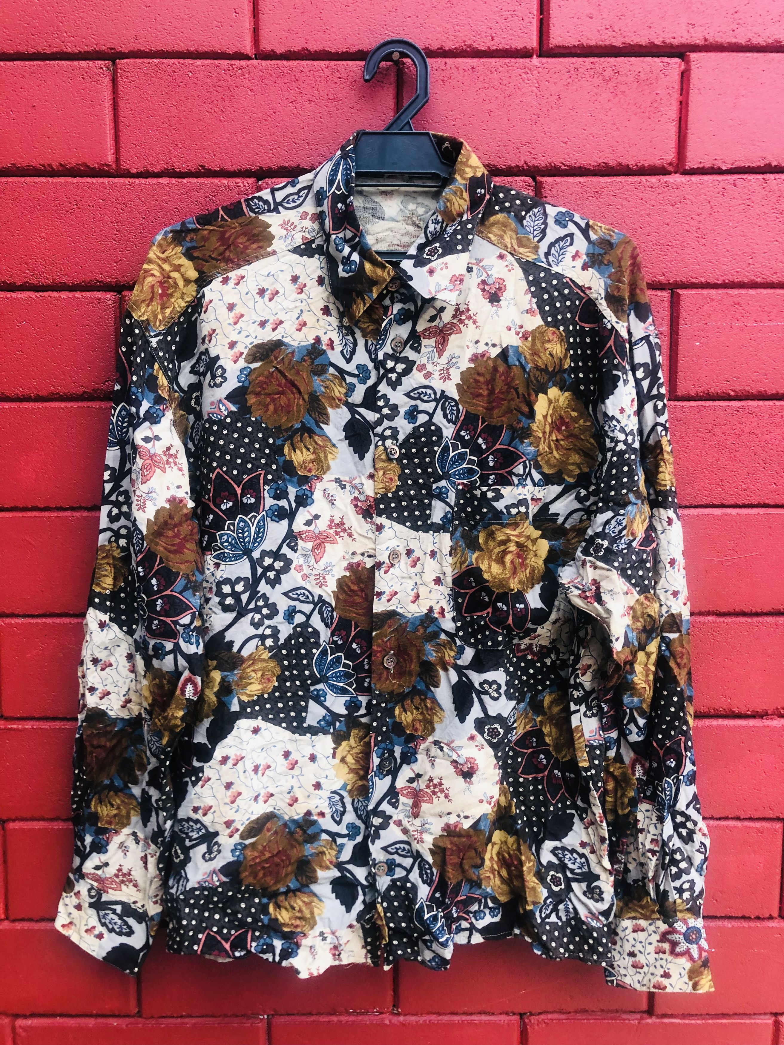 image of Vintage Options Italian Designer Fashion Style Shirt, Men's (Size Large)