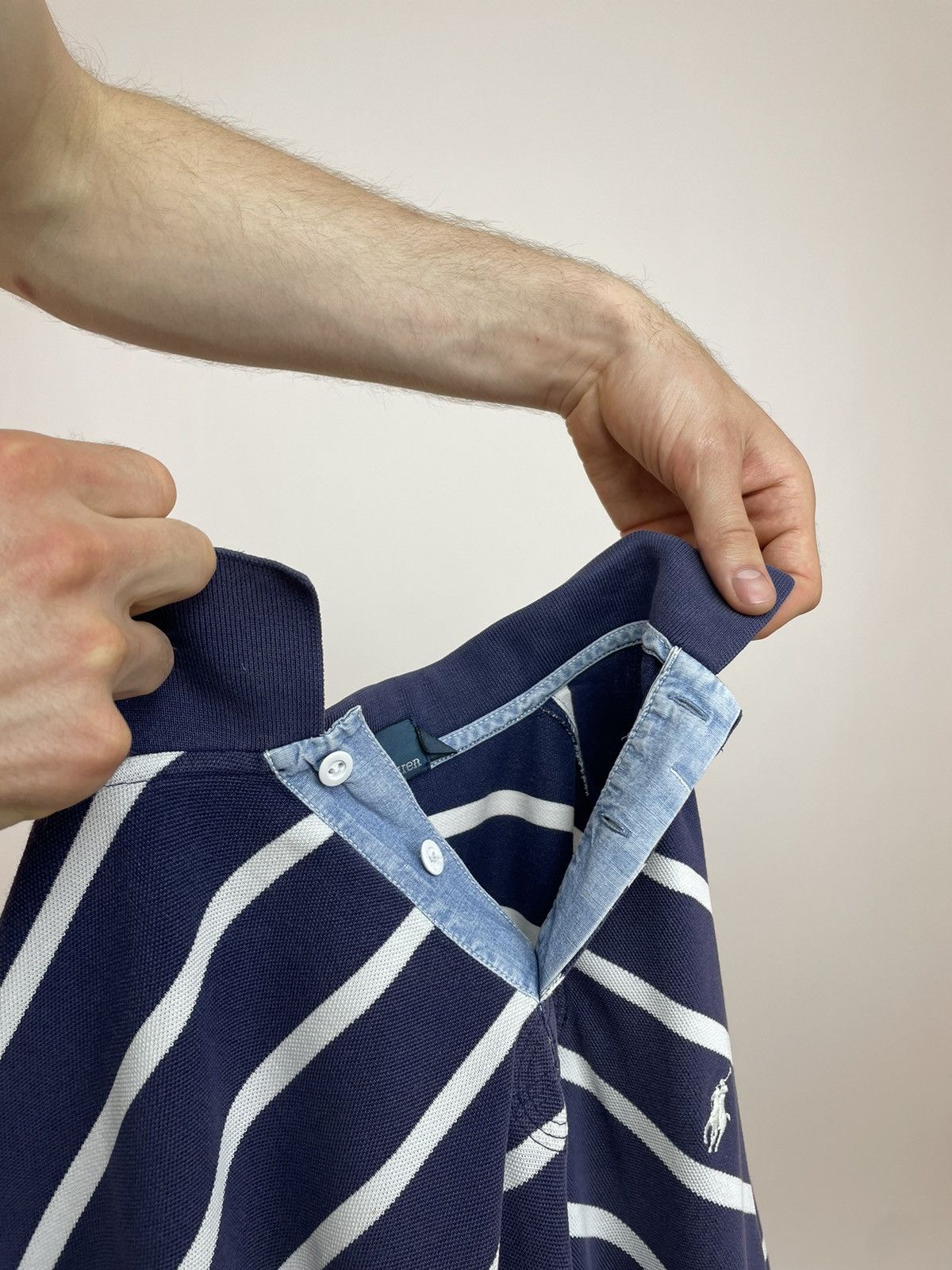 Polo Ralph Lauren × Vintage Vintage Polo Ralph Lauren Striped polo shirt Mens size 2XL Size US XXL / EU 58 / 5 - 8 Thumbnail