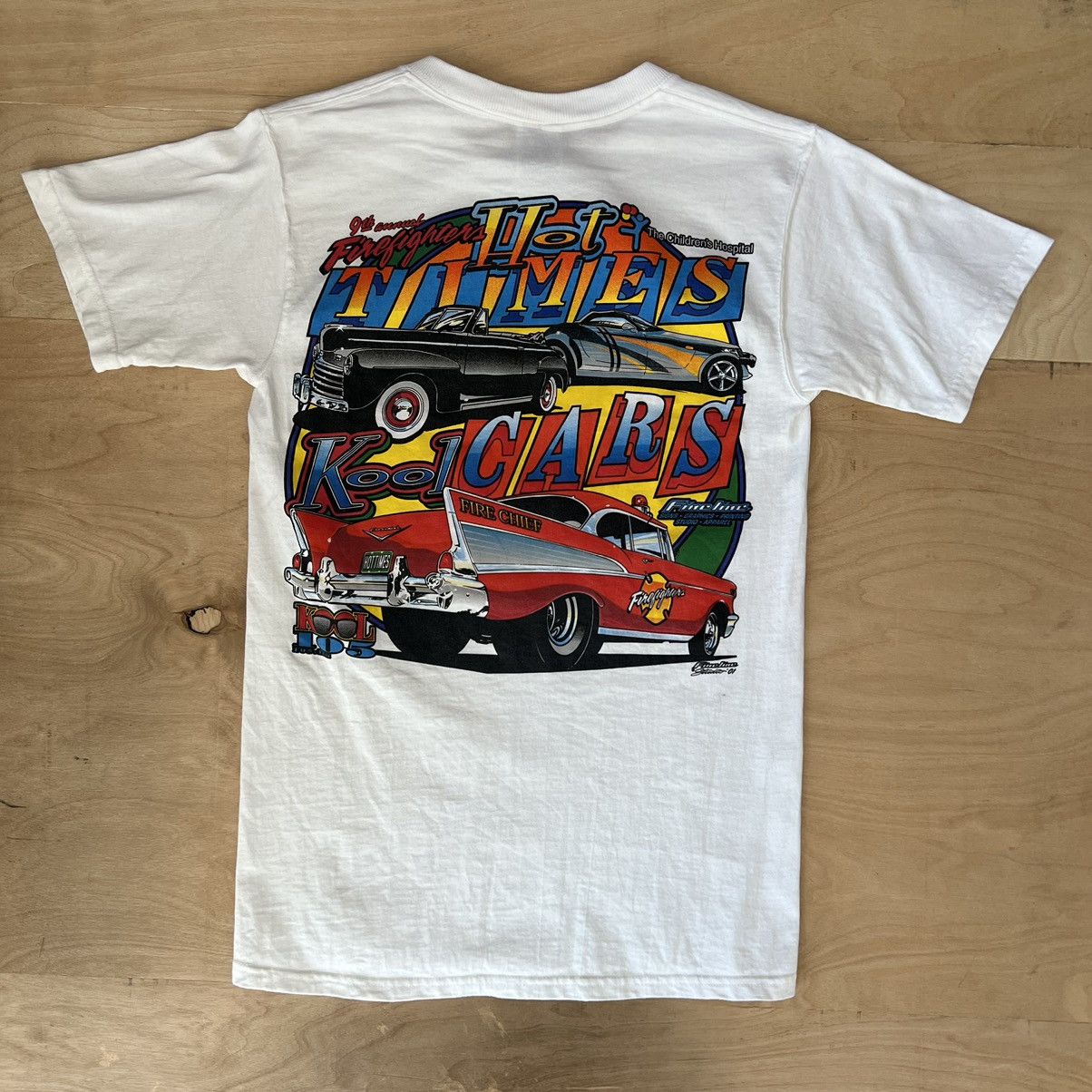 Vintage Vintage Hot Times Cool Cars Shirt Small White 90s Automobile Size US S / EU 44-46 / 1 - 1 Thumbnail