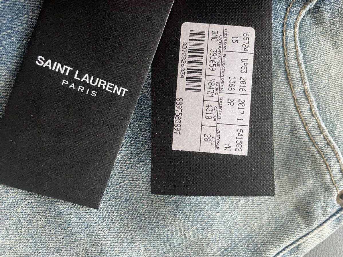 Hedi Slimane × Saint Laurent Paris × Yves Saint Laurent Super Rare BRAND NEW Hedi Runway Trash Crash Ripped Denim Size US 28 / EU 44 - 20 Thumbnail