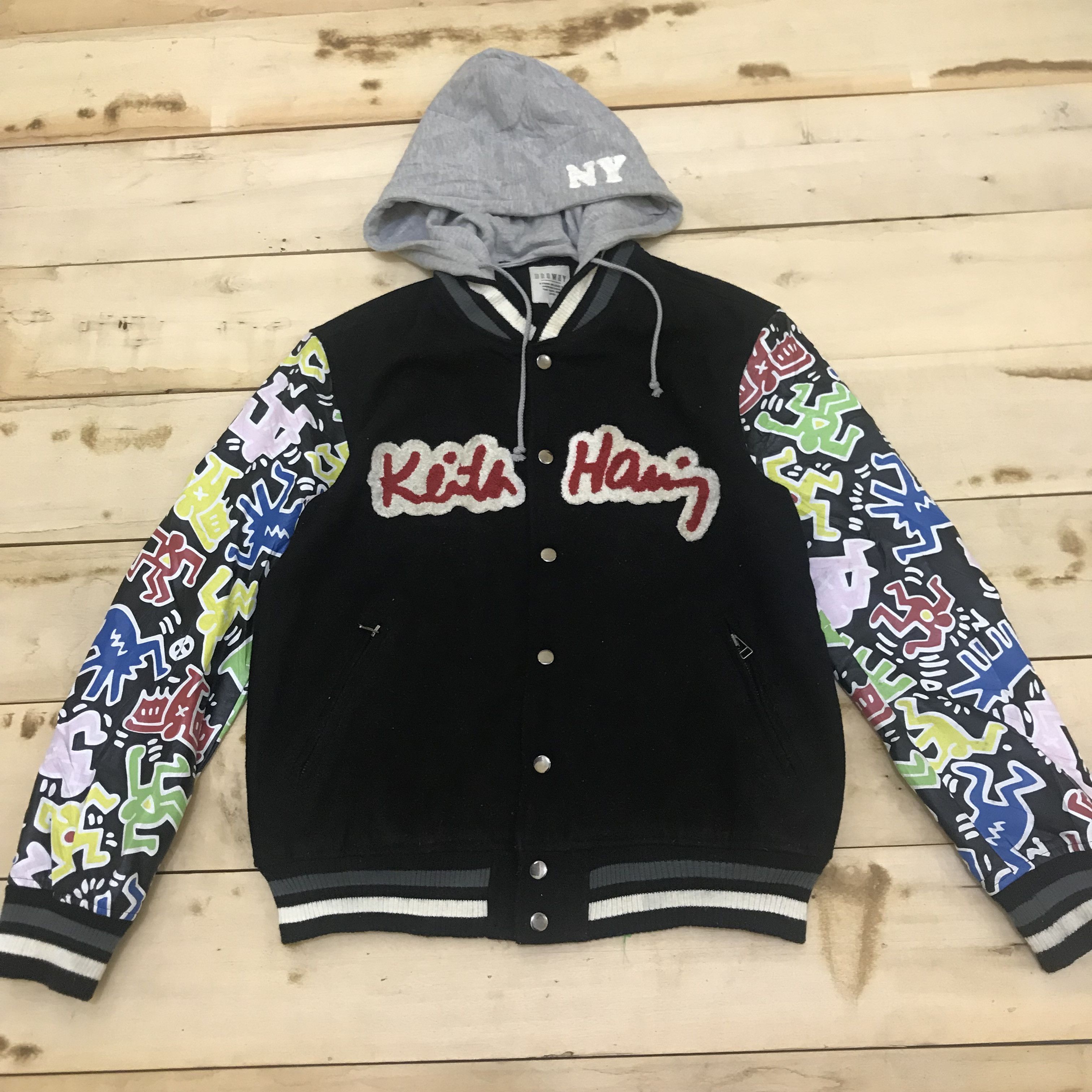 Japanese Brand × Keith Haring Z49 KEITH HARING CROSSOVER BROWNY HOODEI VARSITY JACKET Size L / US 10 / IT 46 - 3 Thumbnail