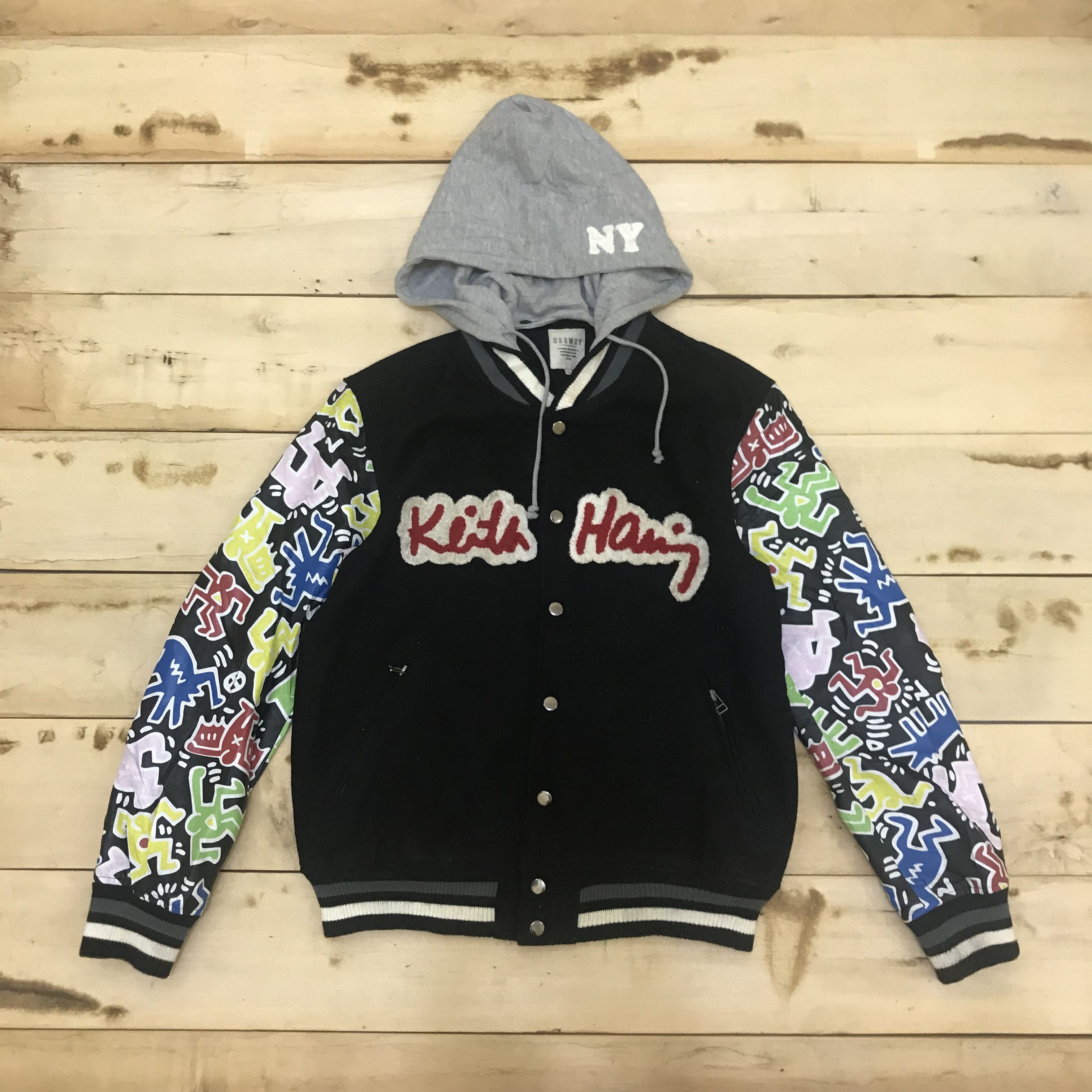 Japanese Brand × Keith Haring Z49 KEITH HARING CROSSOVER BROWNY HOODEI VARSITY JACKET Size L / US 10 / IT 46 - 2 Thumbnail