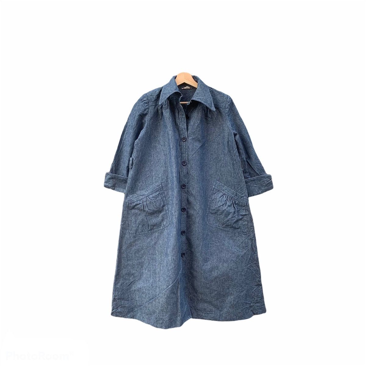 Indigo × Self Edge × Vintage 💥SELVEDGE Indigo Denim Long Jacket Double Breast Size US M / EU 48-50 / 2 - 1 Thumbnail