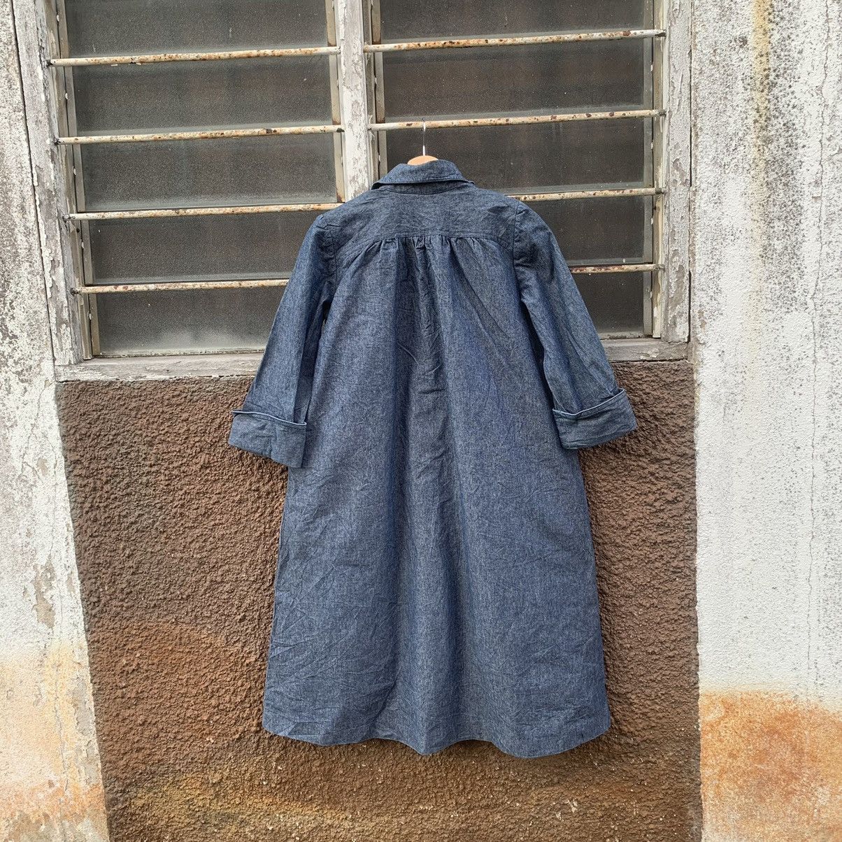 Indigo × Self Edge × Vintage 💥SELVEDGE Indigo Denim Long Jacket Double Breast Size US M / EU 48-50 / 2 - 7 Thumbnail