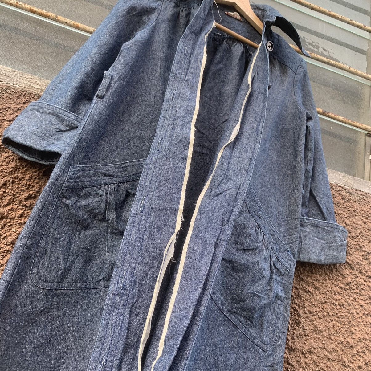 Indigo × Self Edge × Vintage 💥SELVEDGE Indigo Denim Long Jacket Double Breast Size US M / EU 48-50 / 2 - 9 Thumbnail