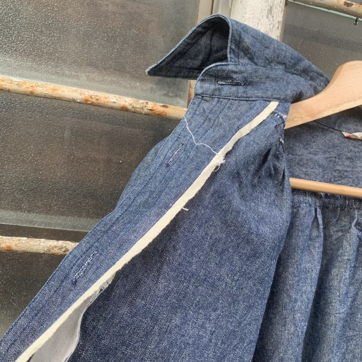 Indigo × Self Edge × Vintage 💥SELVEDGE Indigo Denim Long Jacket Double Breast Size US M / EU 48-50 / 2 - 12 Thumbnail